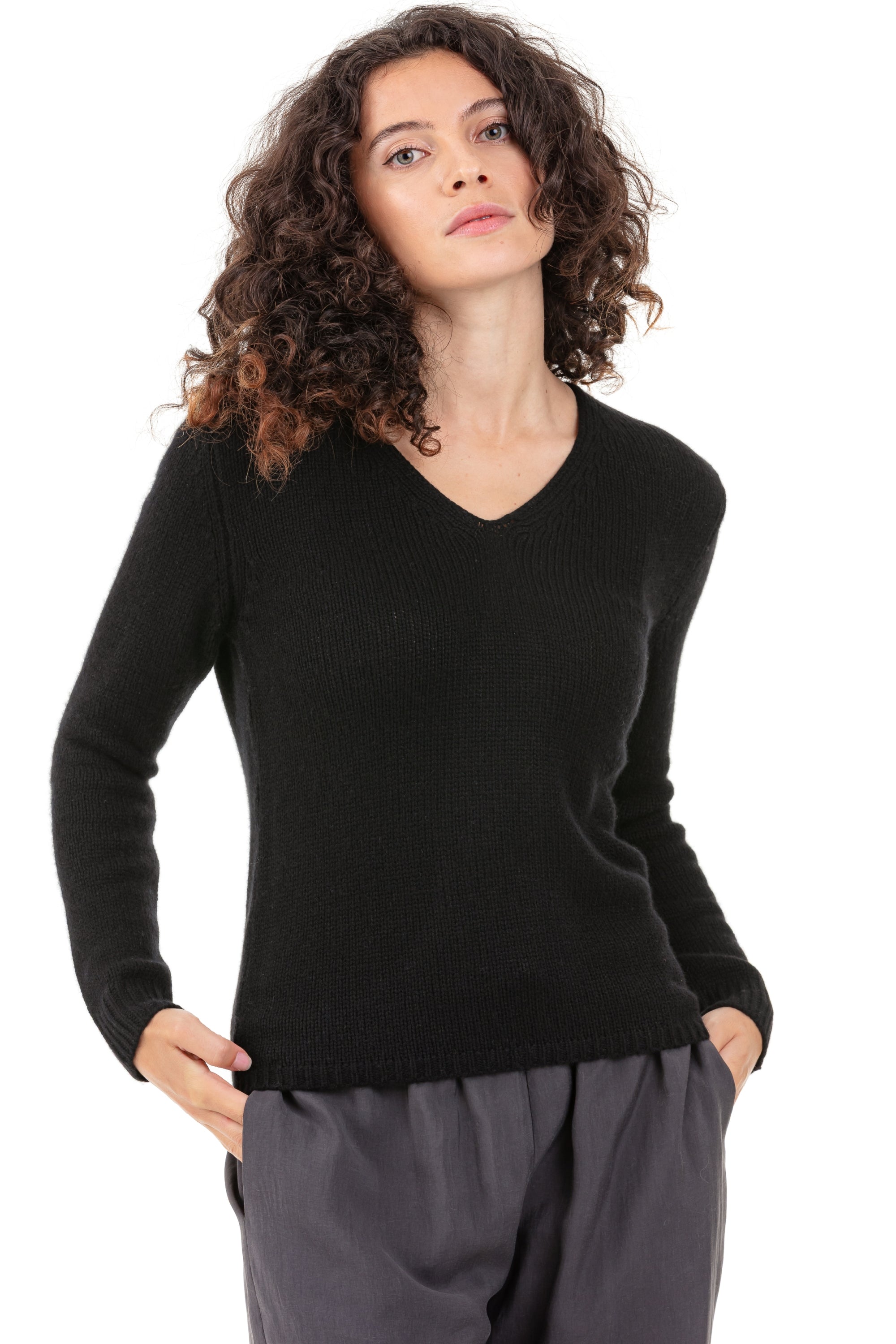Piana women's cashmere - black - Mahogany