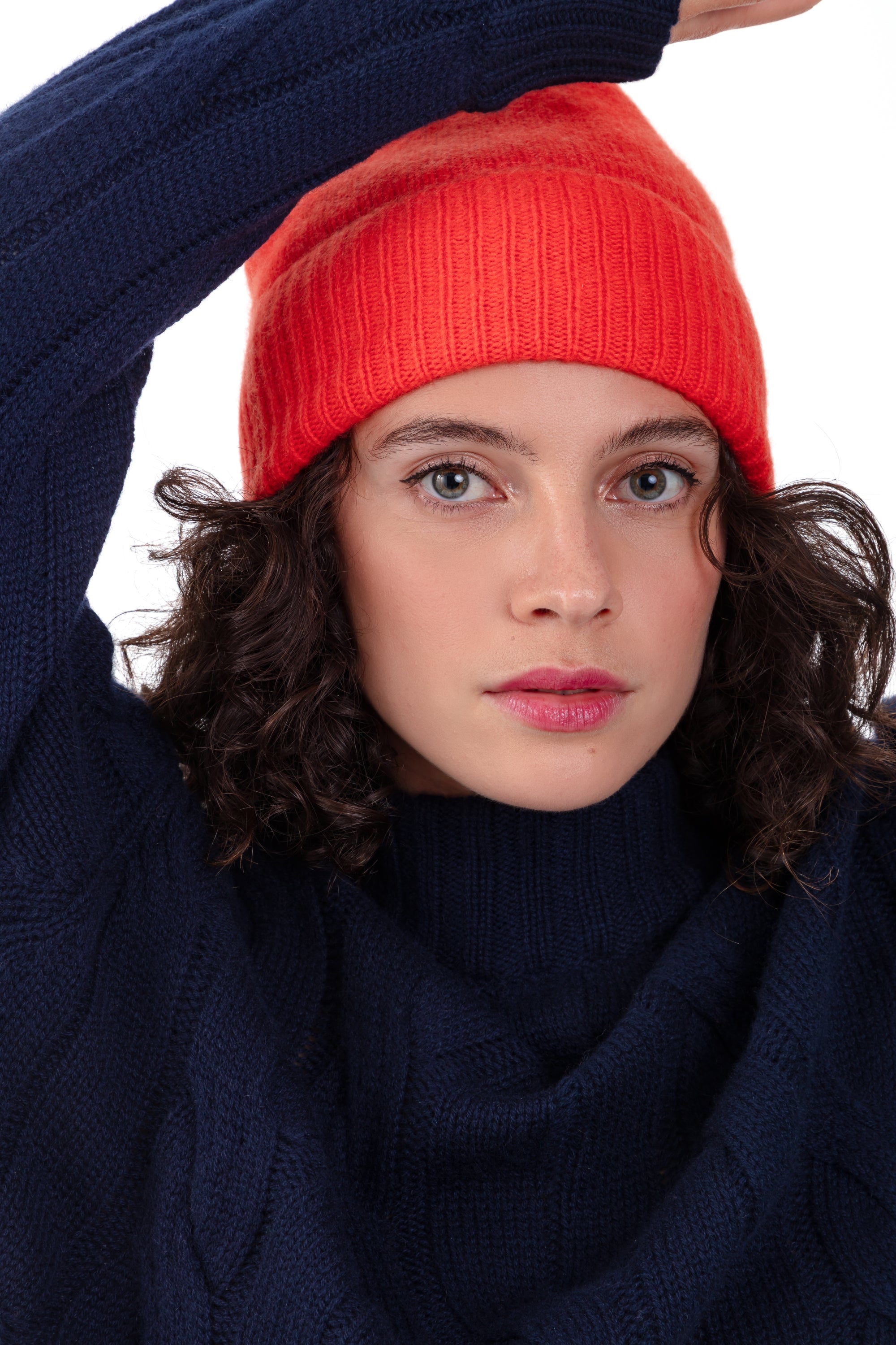 Pilou in mixed cashmere cocoon - orange - Mahogany