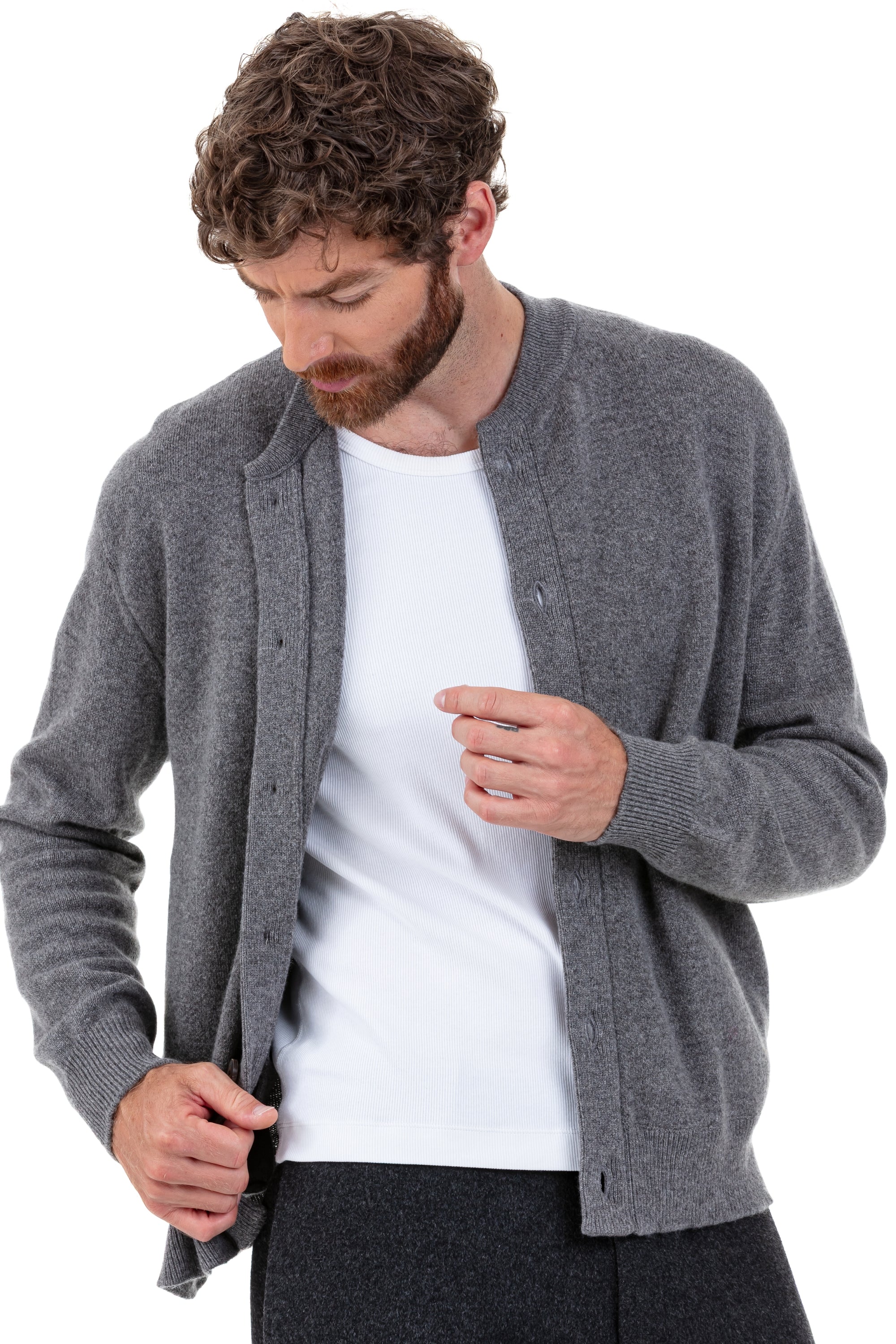 Pinocchio in cashmere for men - marmotte chiné - Mahogany