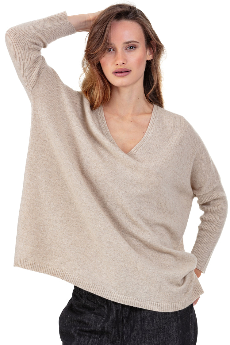 Pippa women's cashmere - natural winter dawn - Mahogany
