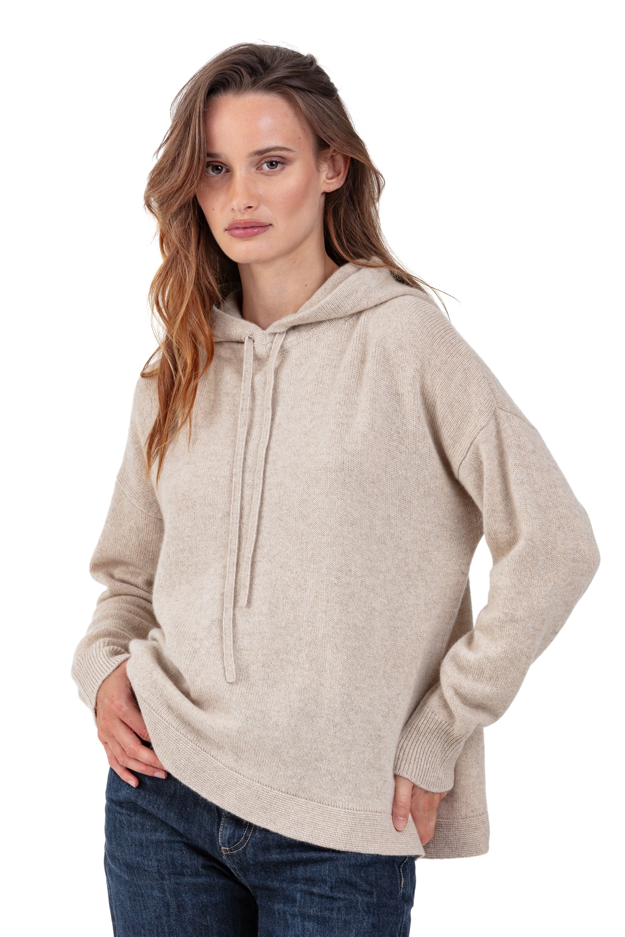 Proust cashmere women's jumper - natural winter dawn - Mahogany