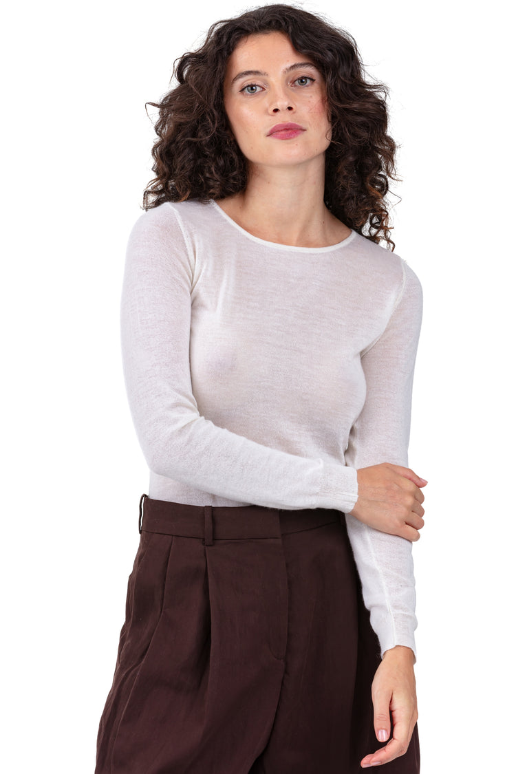 Cashmere down jumper, 100% Cashmere down, women, round neck, straight fit, long sleeves, fine, , Mahogany