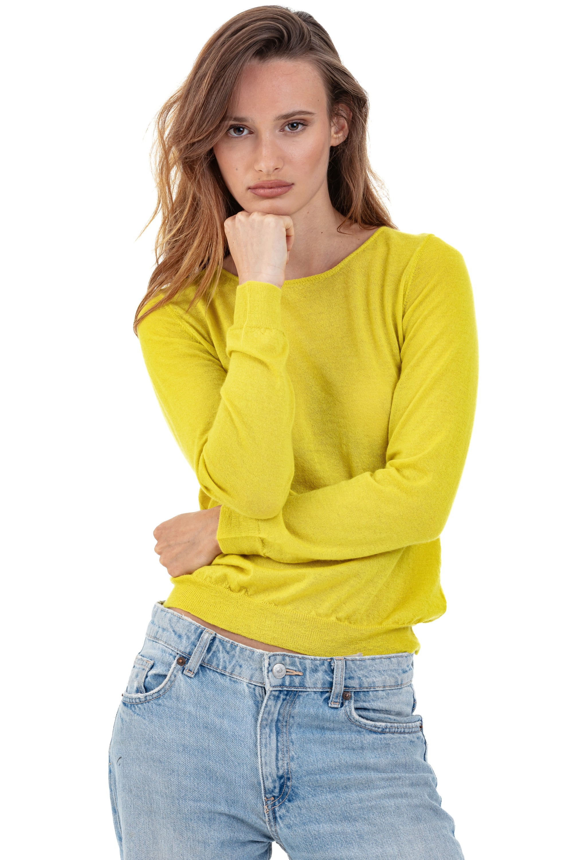 Puebla cashmere down women's jumper - stem - Mahogany