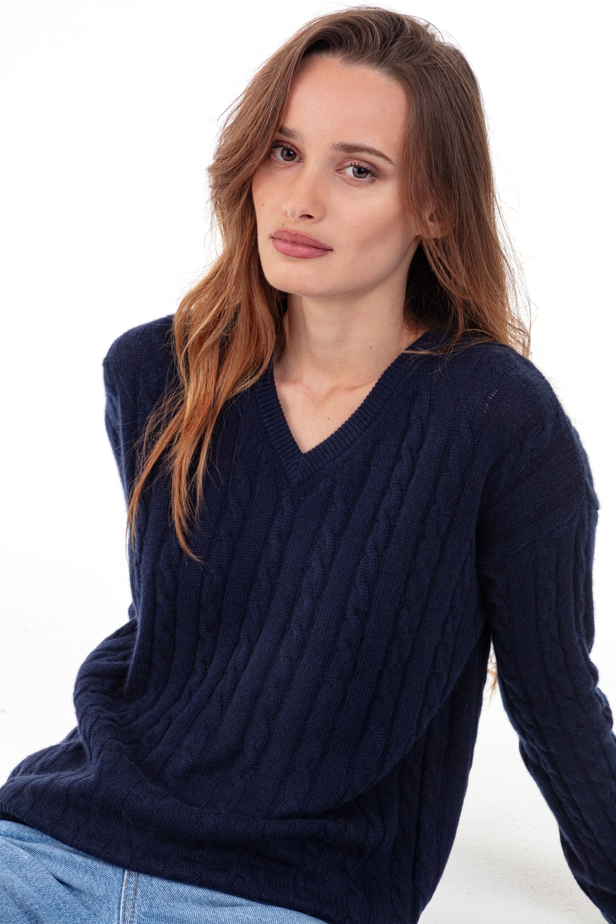Pyla cashmere women's jumper - dark navy - Mahogany