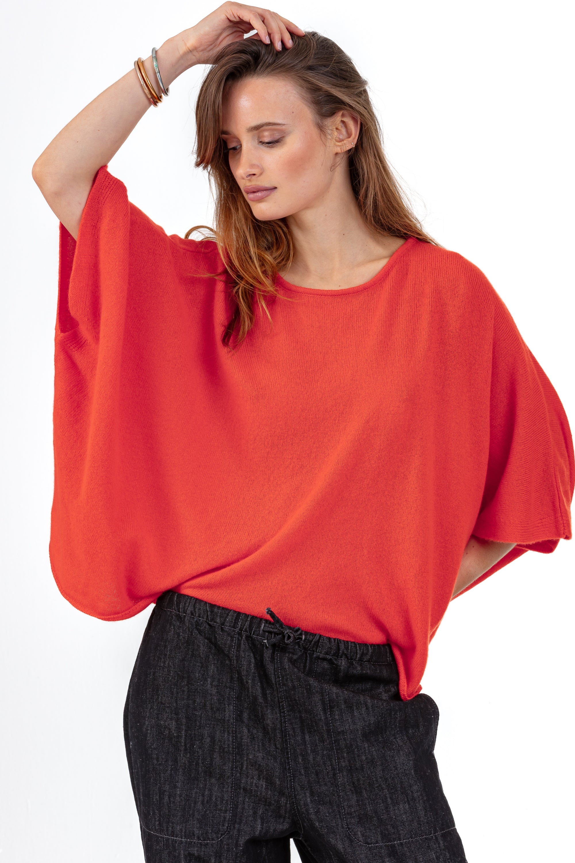 Pythagore women's cashmere jumper - bloody orange - Mahogany