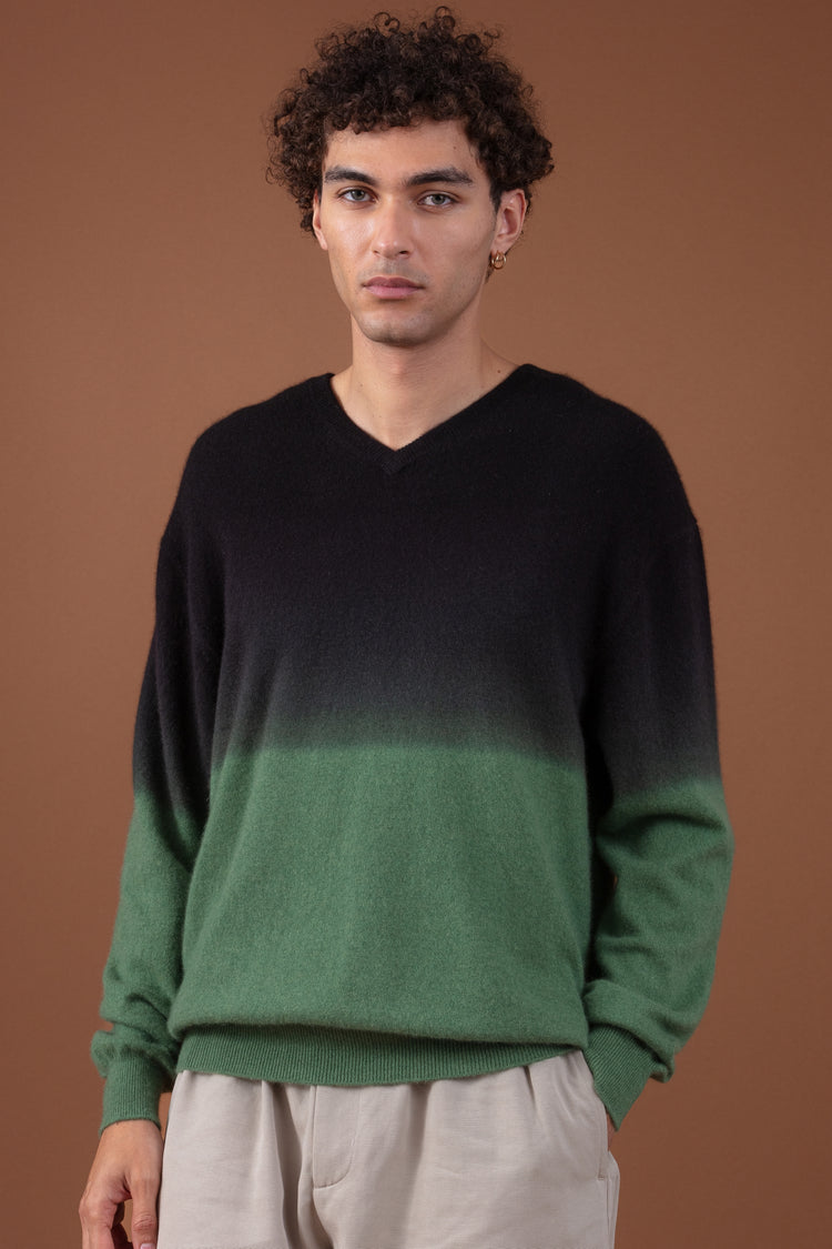 Telaviv men's cashmere - black / foliage - Mahogany