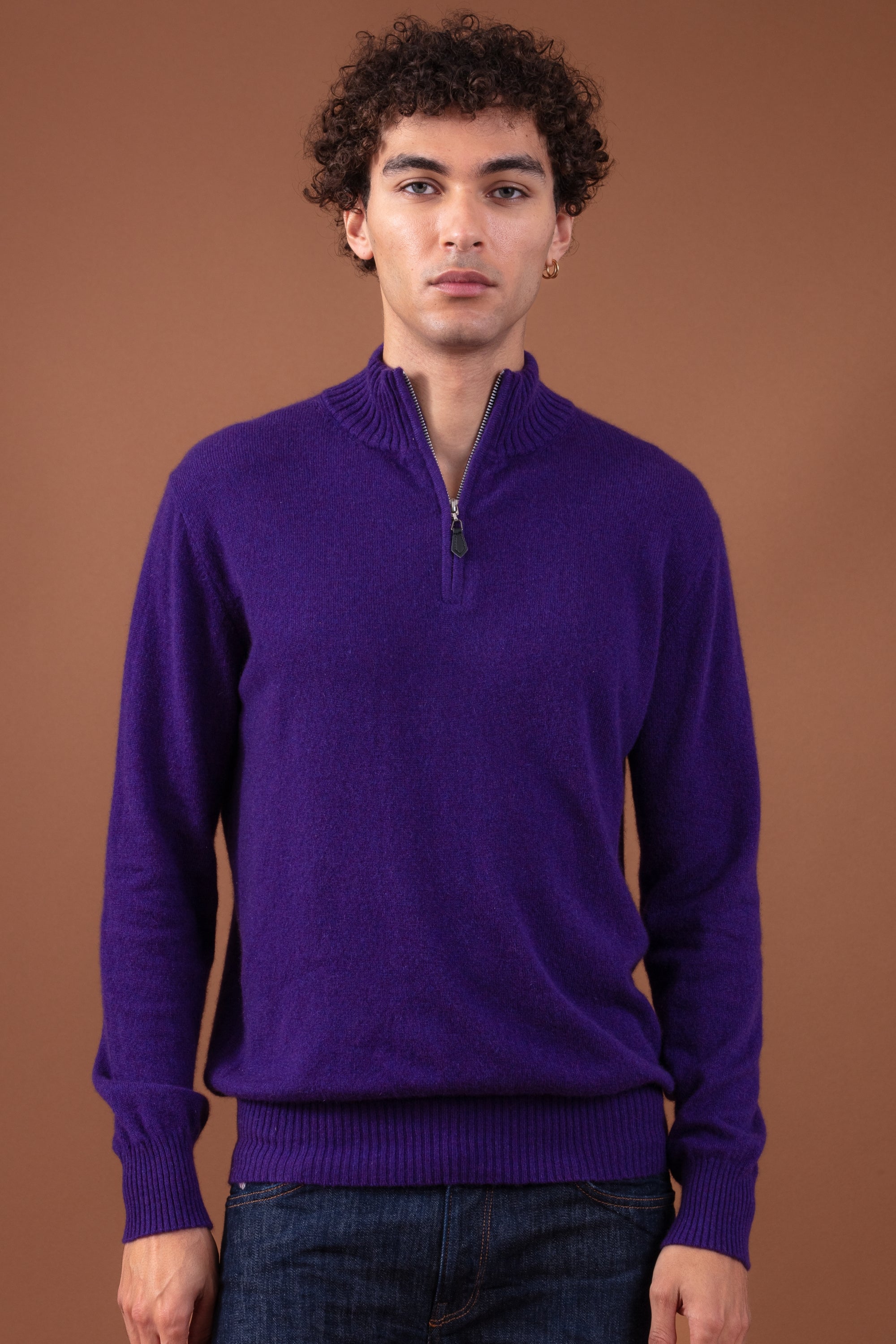 Chazam in cashmere for men - majesty - Mahogany