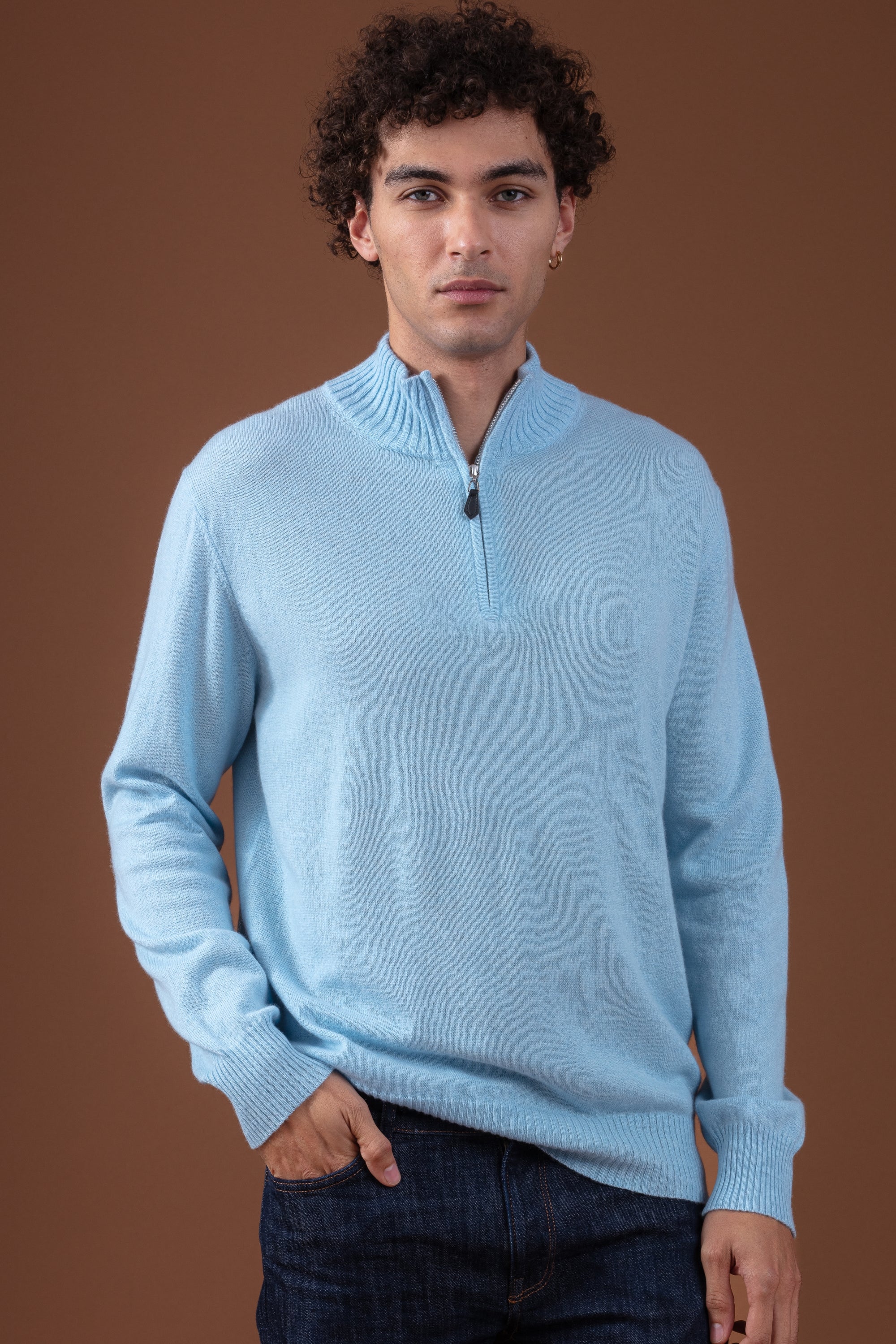 Chazam in cashmere for men - stratosphere - Mahogany