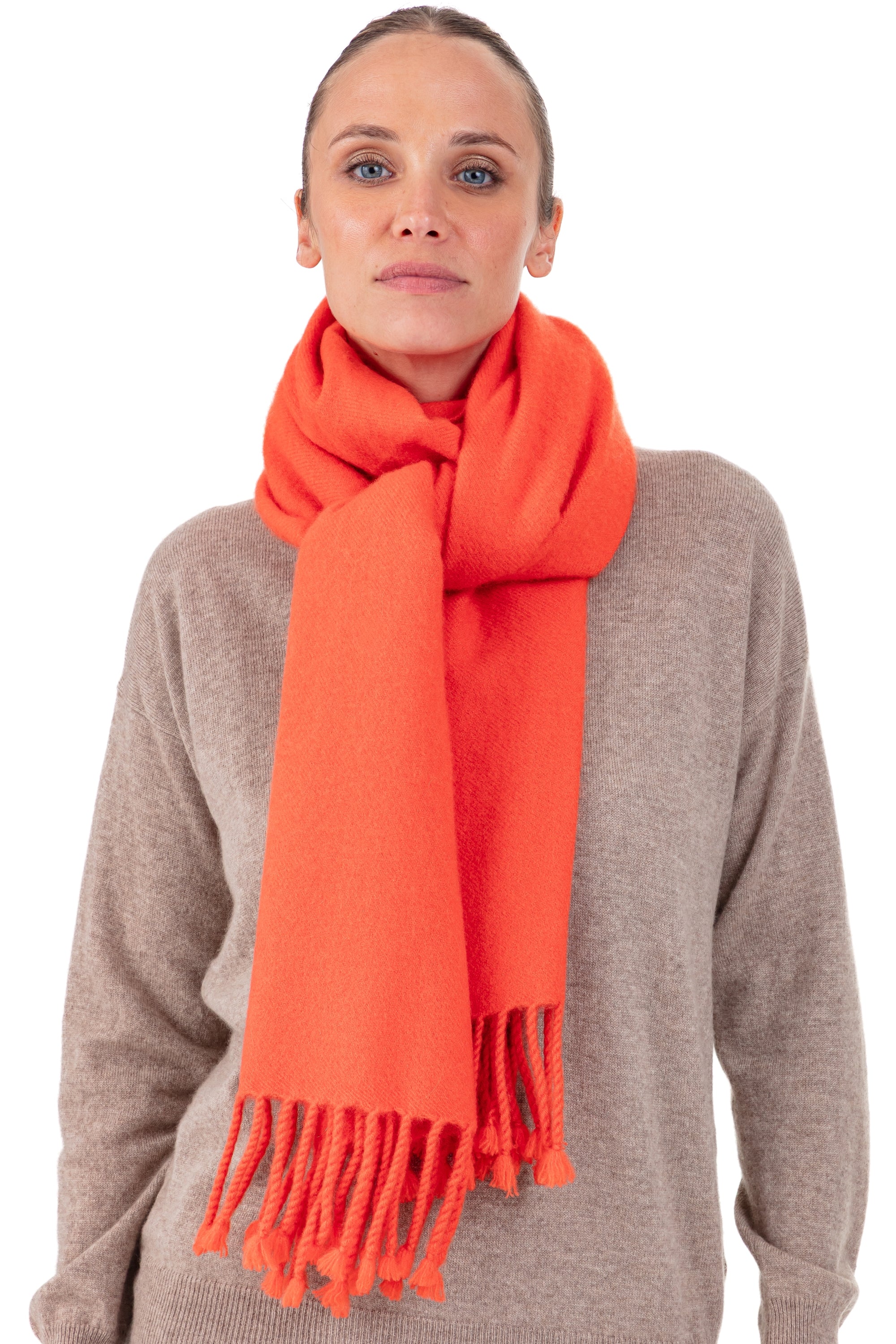 Portovecchio in mixed cashmere cocoon - orange - Mahogany