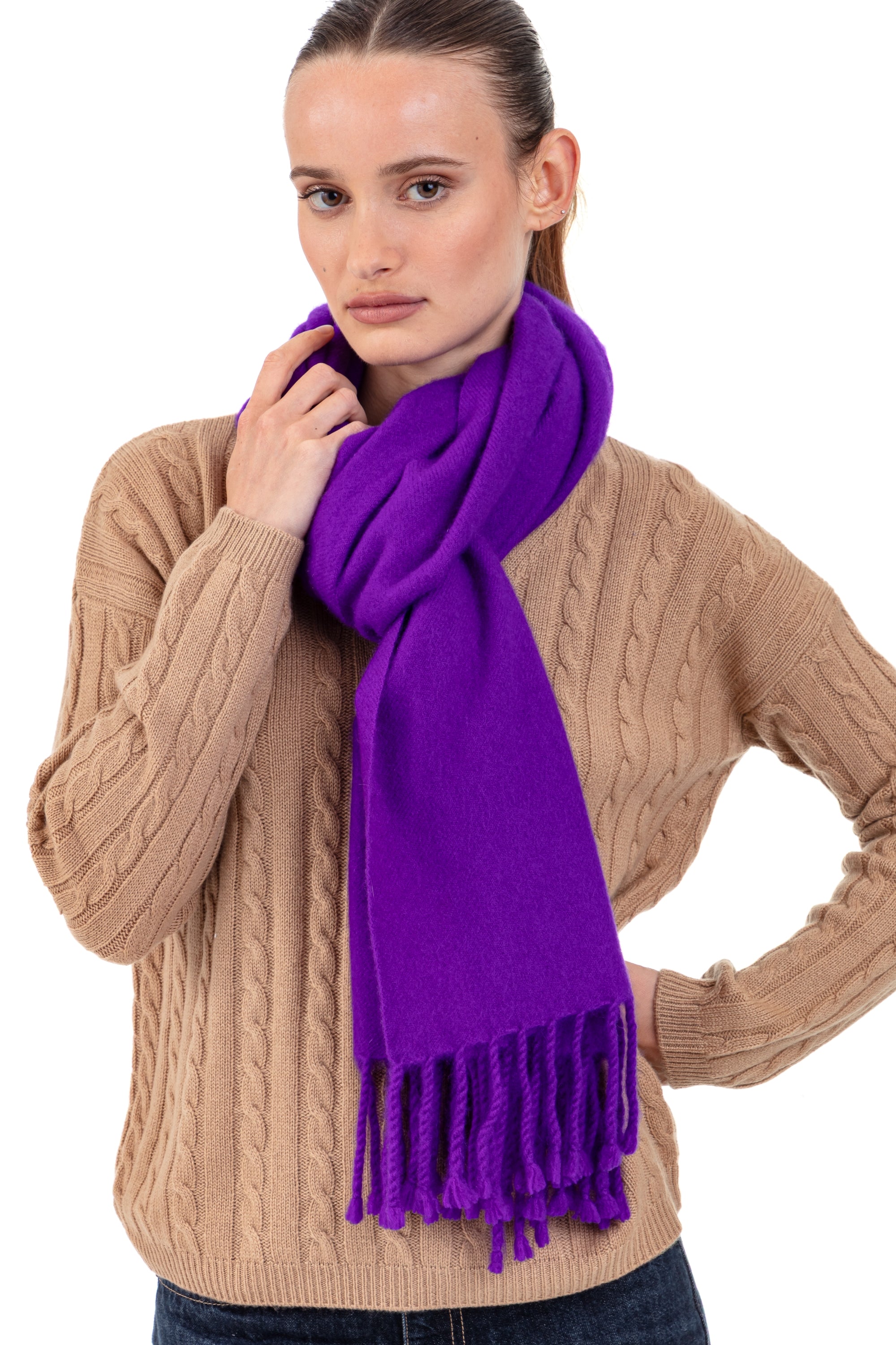 Portovecchio in mixed cashmere cocoon - violet - Mahogany