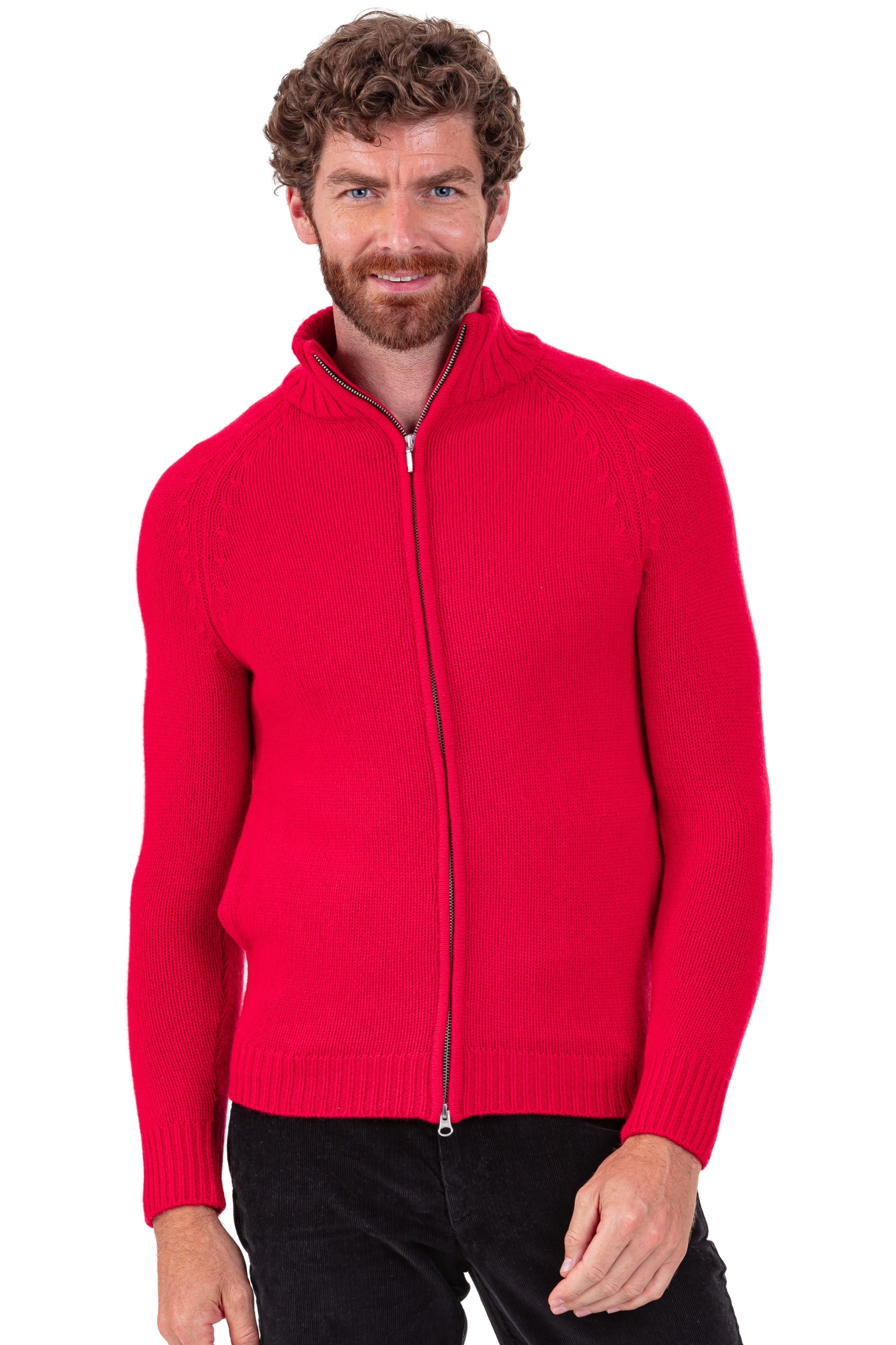 Argos cashmere men's jumper - velvet red - Mahogany