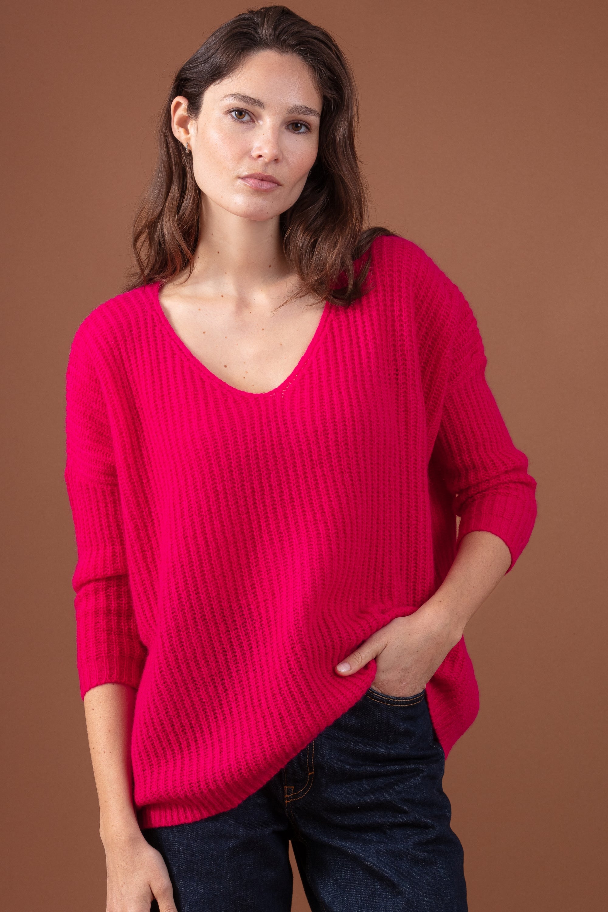 Daenerys women's cashmere - raspberry - Mahogany