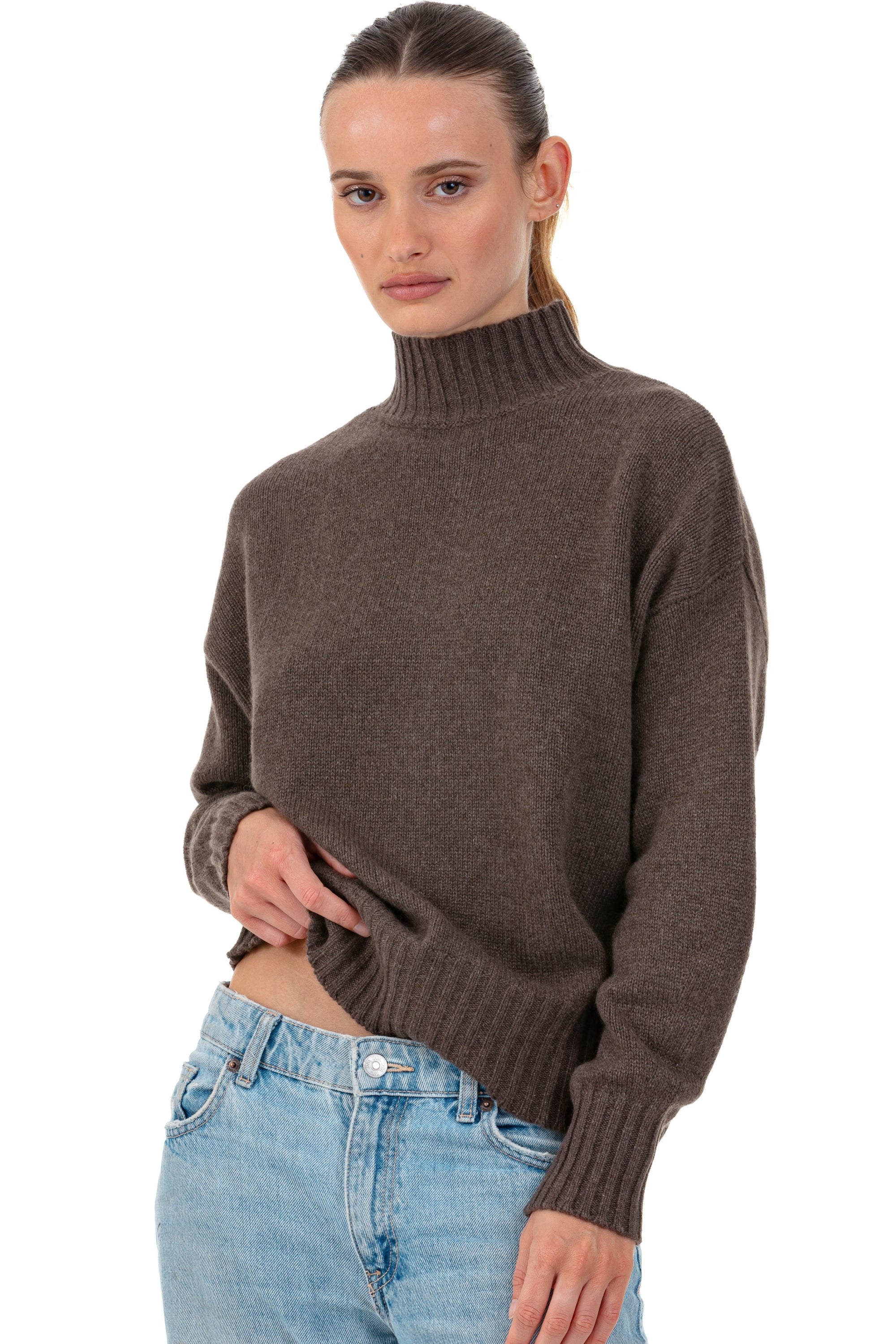 Daniella women's cashmere - marron chiné - Mahogany