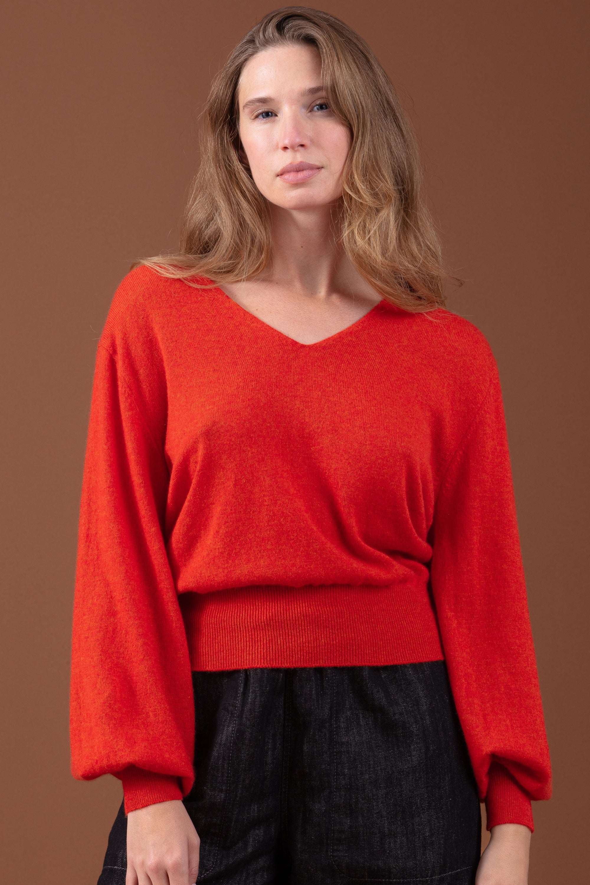 Deau women's cashmere - paprika - Mahogany