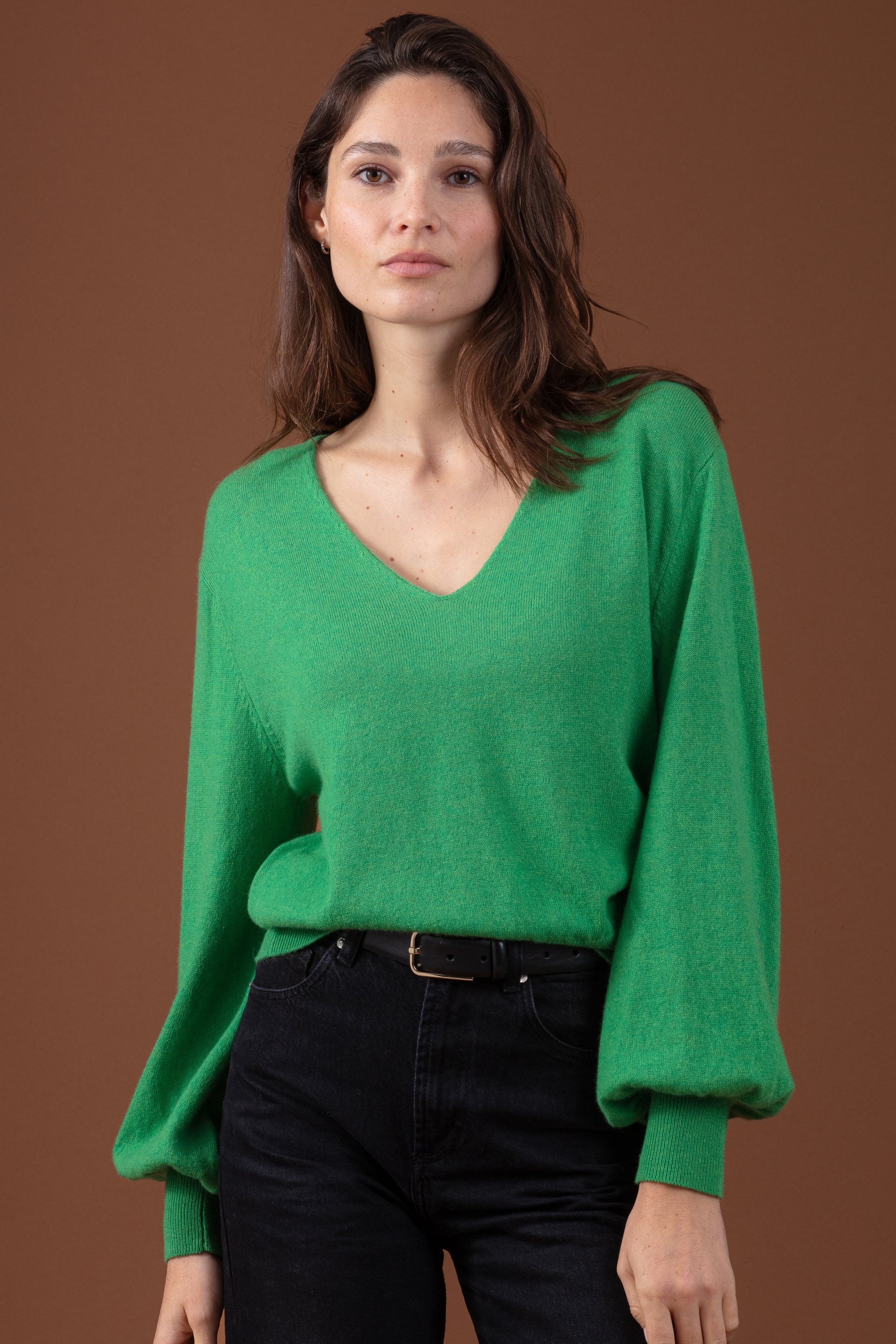 Deau women's cashmere - English green - Mahogany
