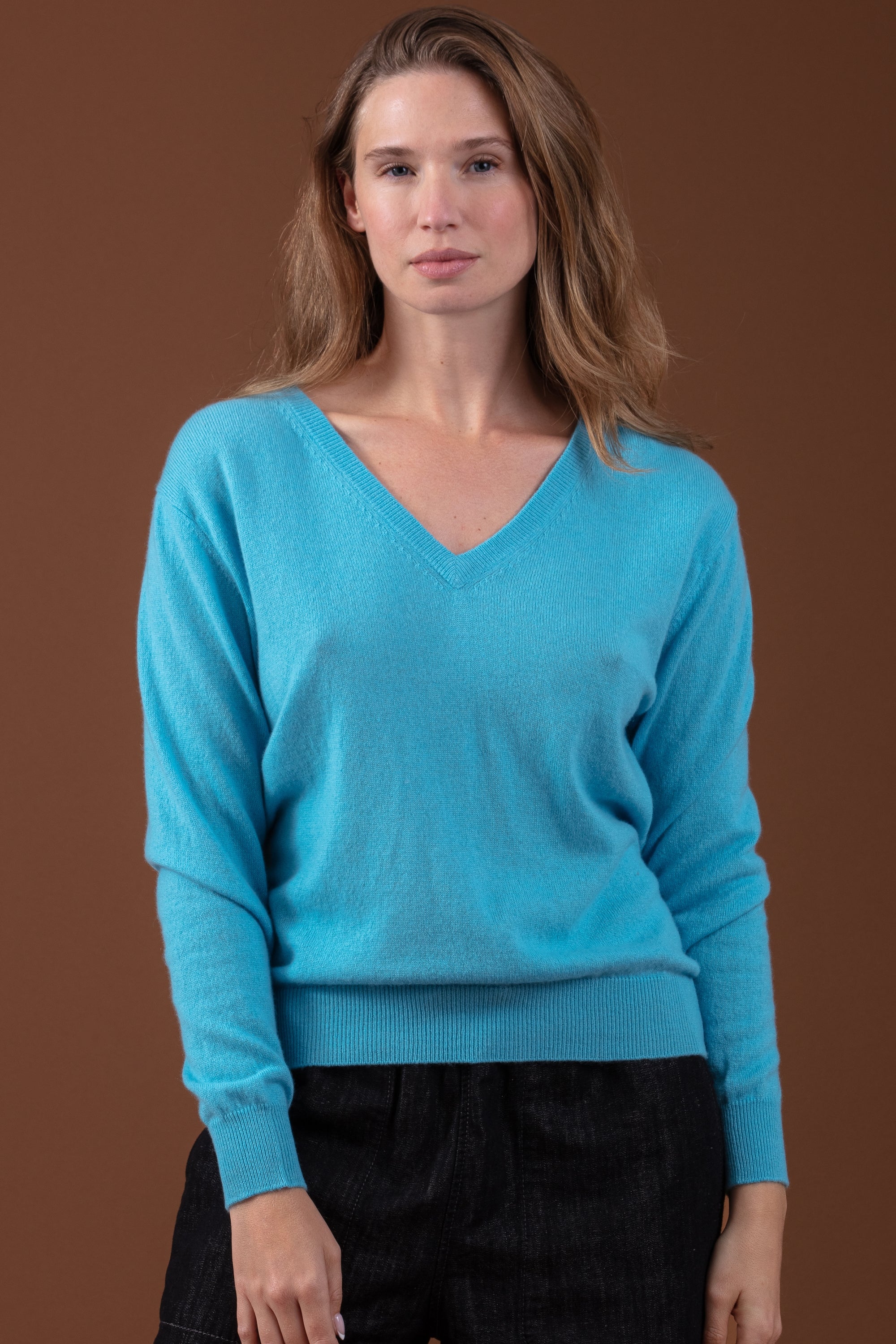 Tornade women's cashmere jumper - tourmaline - Mahogany