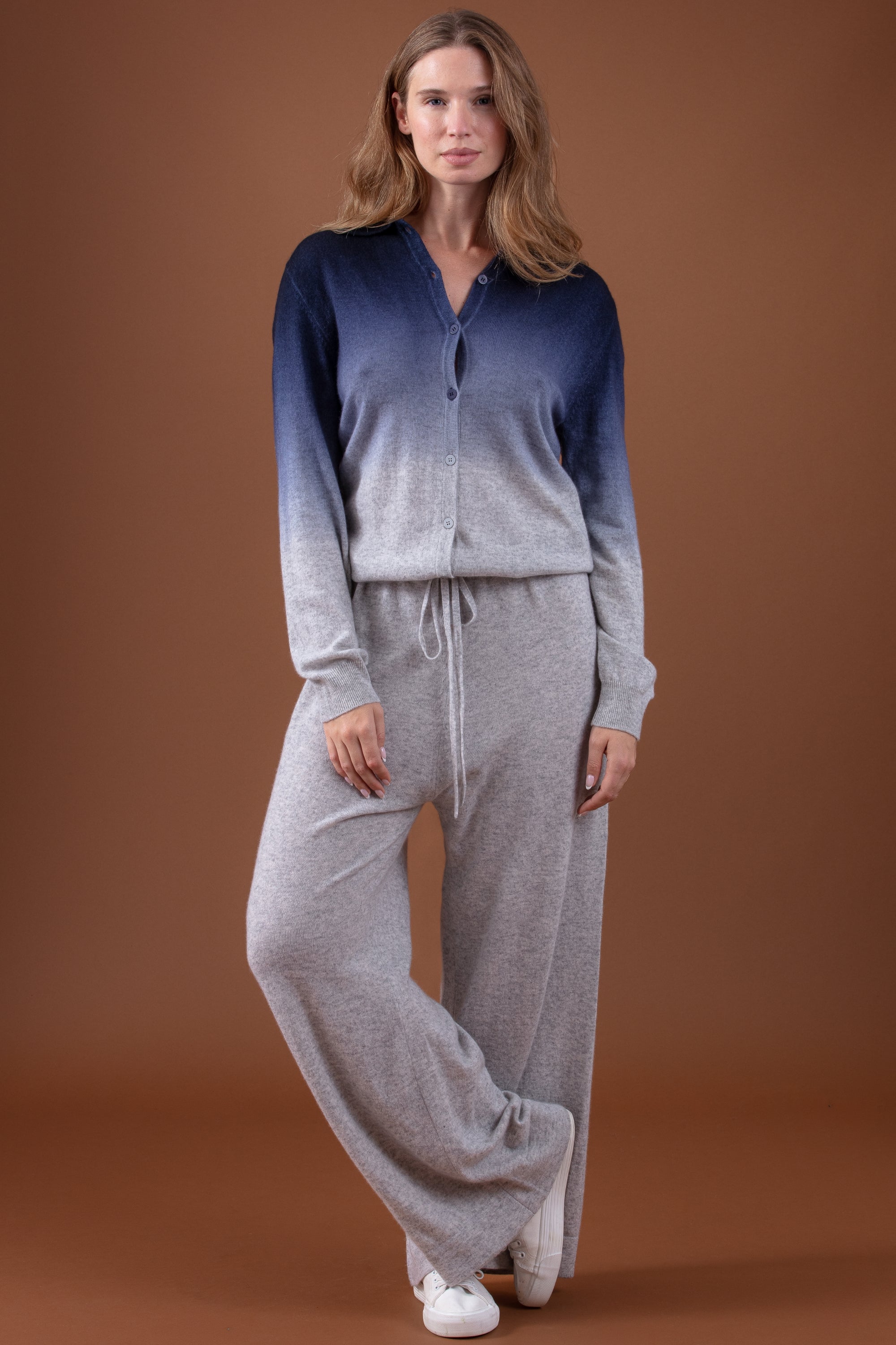 Rialto in cashmere for women - dark navy / marl flannel - Mahogany