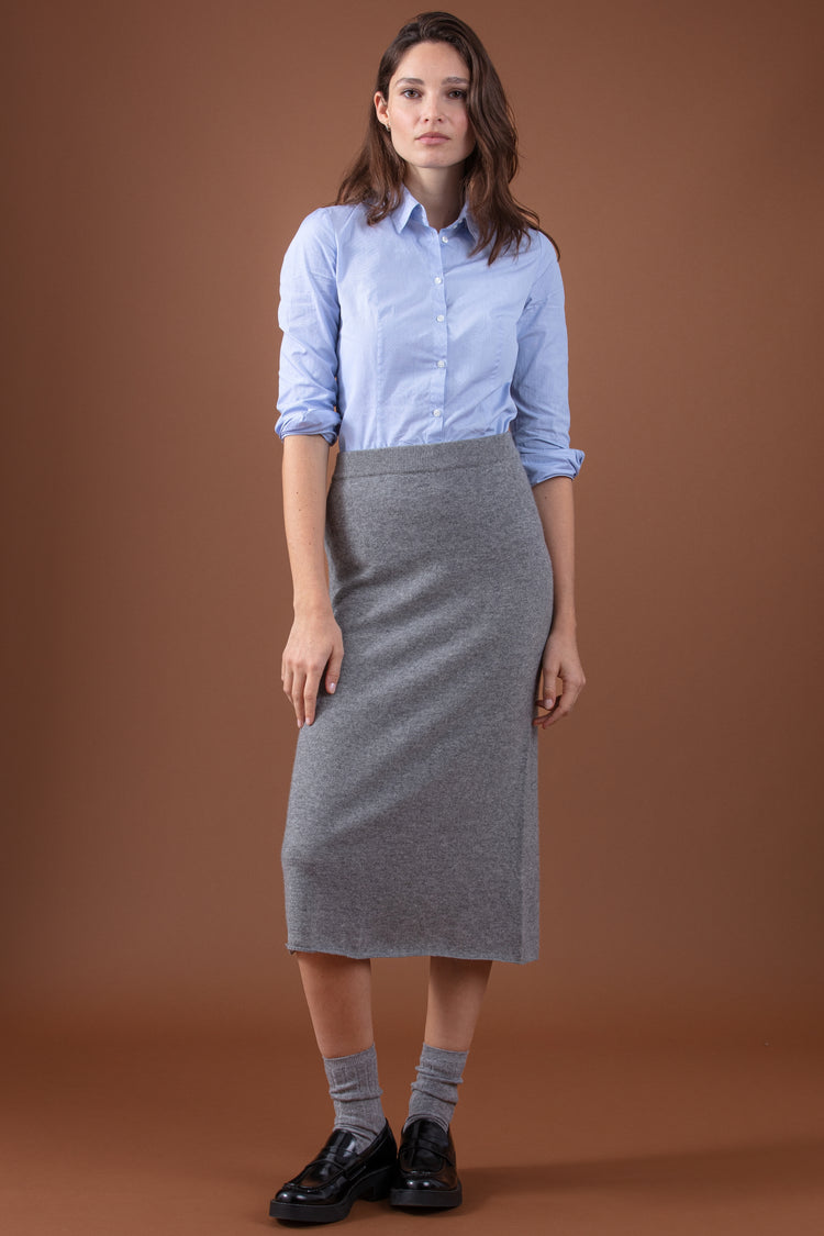 Regina cashmere women's jumper - marl grey - Mahogany