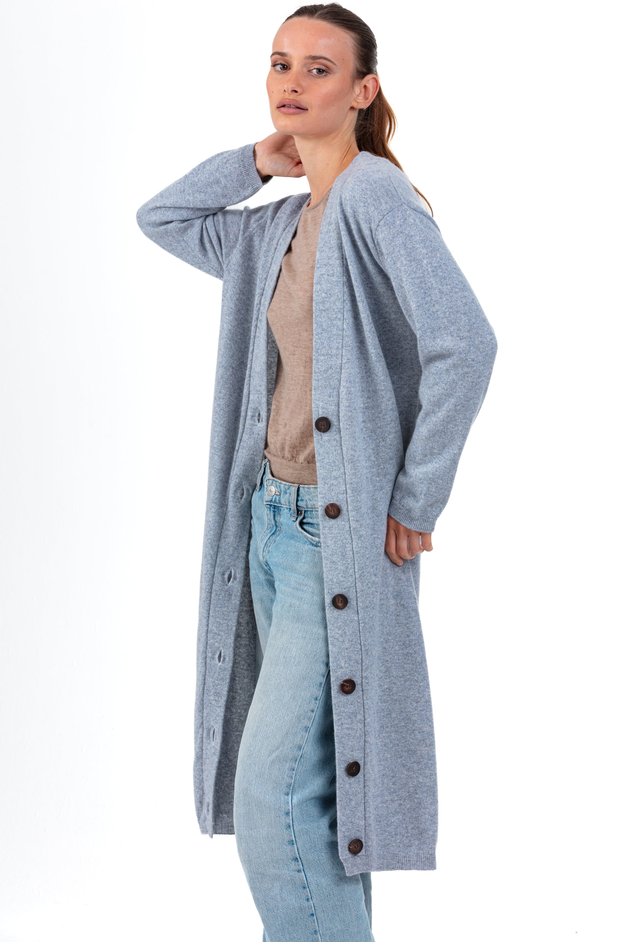 Rimini in cashmere for women - quarry - Mahogany