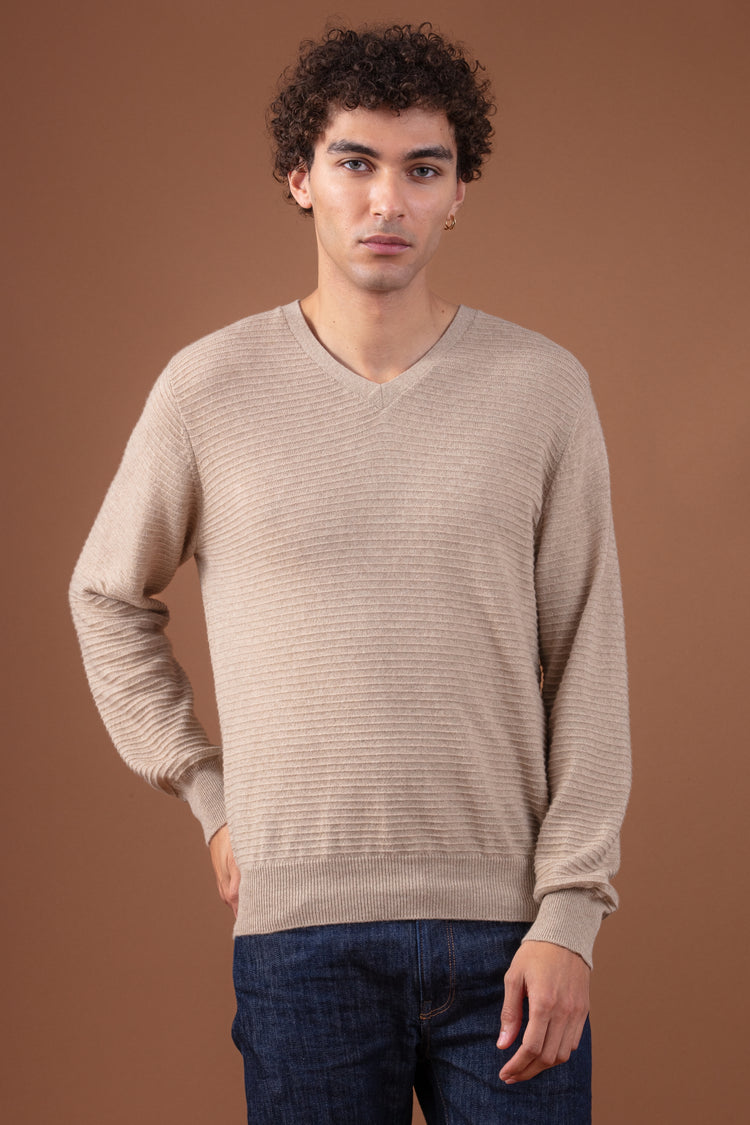 Redon in cashmere for men - natural stone - Mahogany