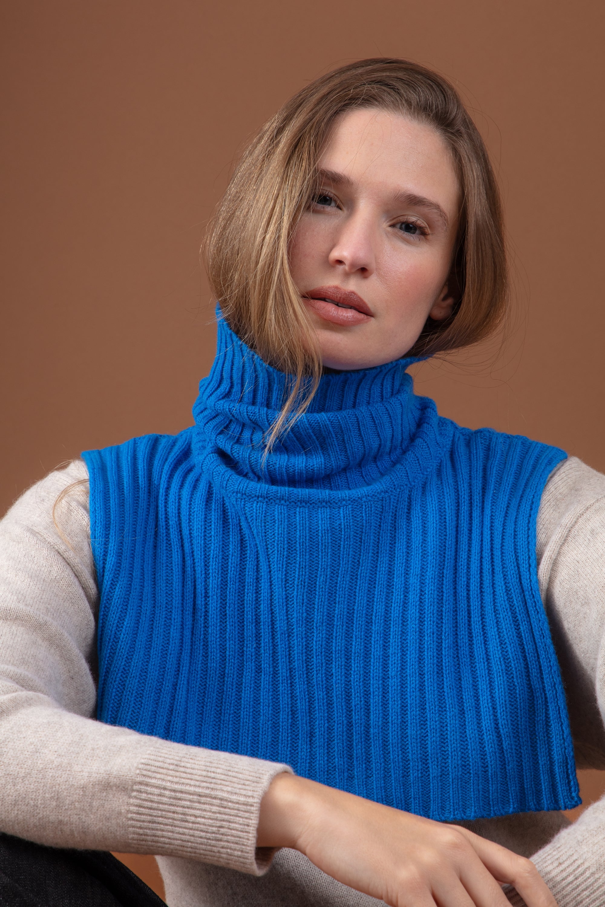 Rolls in cashmere for women - batchelor - Mahogany