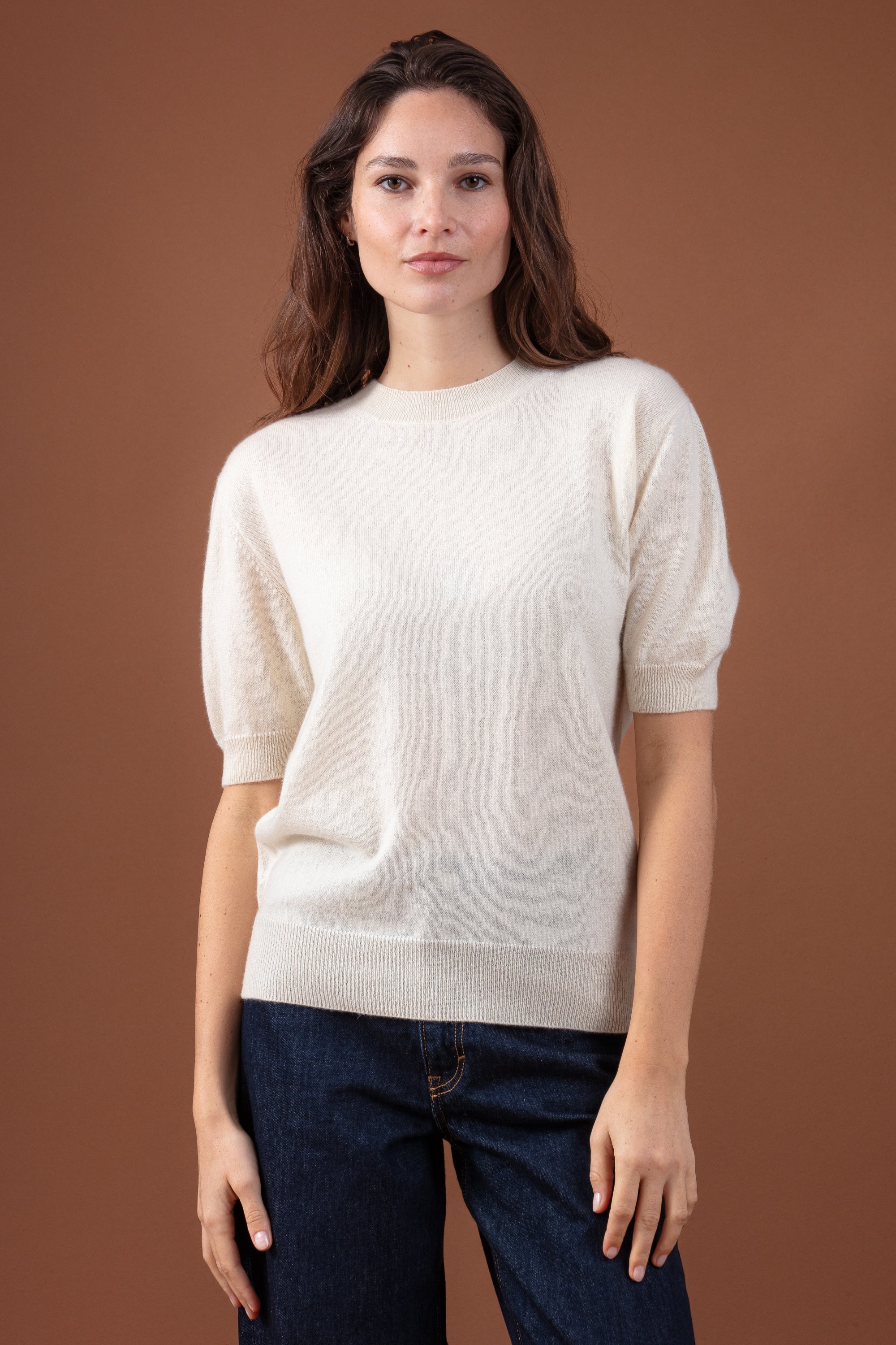 Riviera in cashmere women's - natural écru - Mahogany