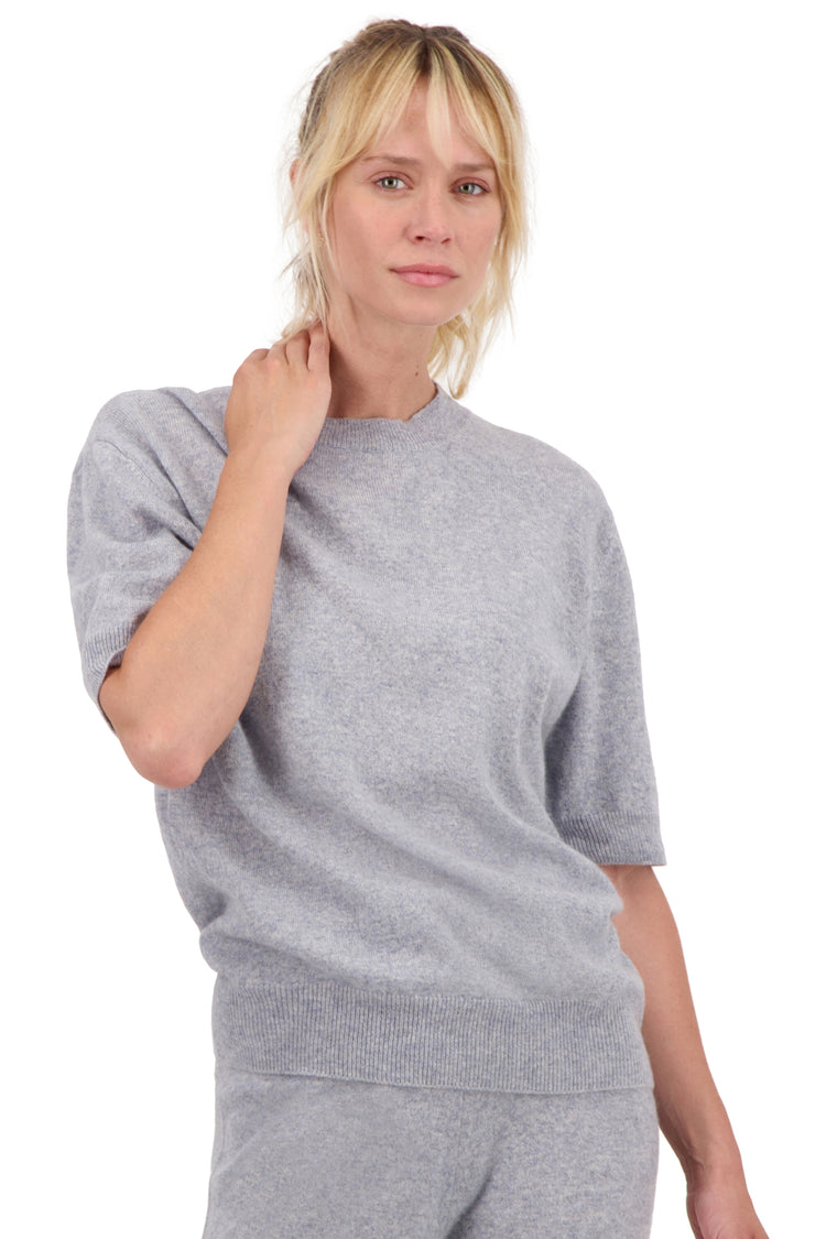 Riviera in cashmere women's - quarry - Mahogany