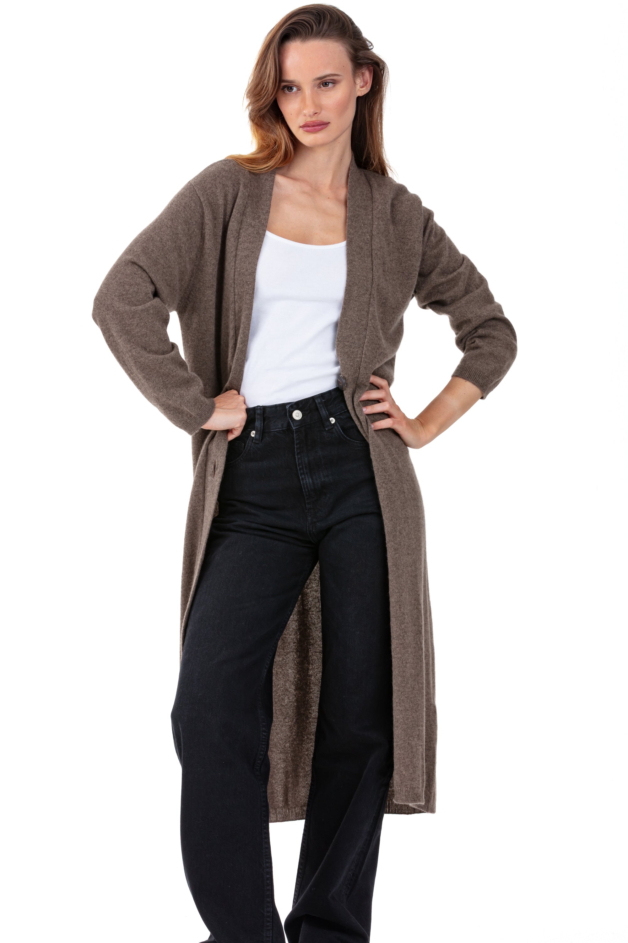 Rimini in cashmere for women - marbled brown - Mahogany