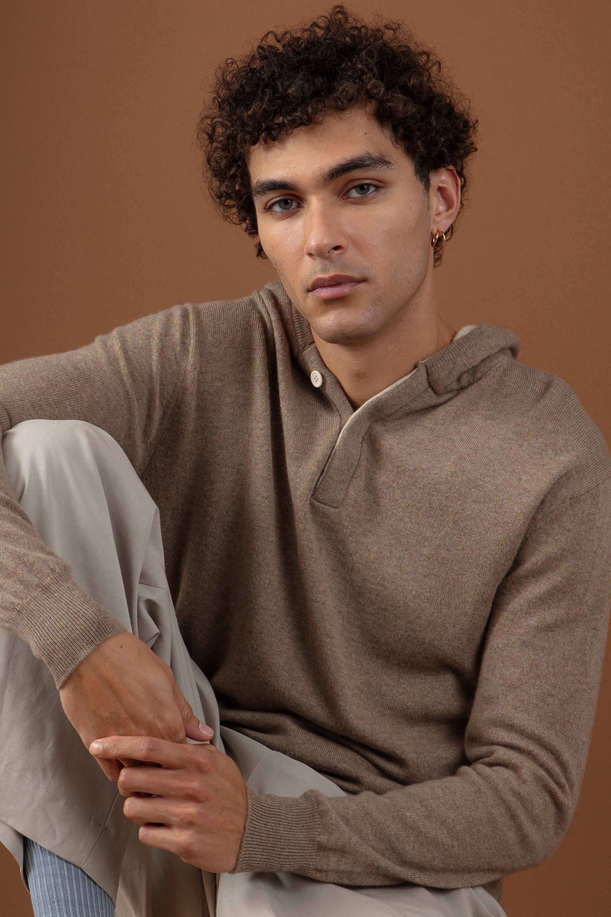 Riverview men's cashmere - natural brown / natural beige - Mahogany