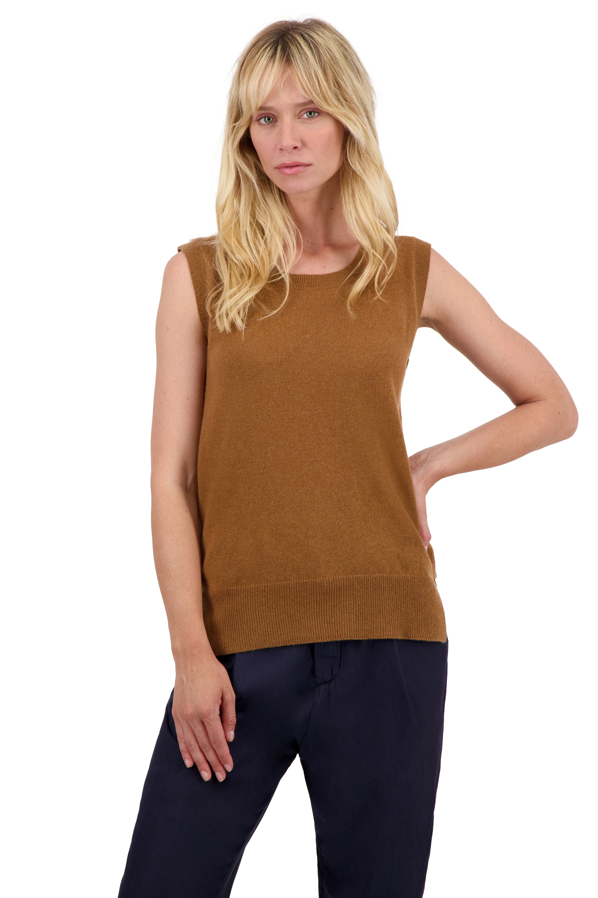 Rati in women's cashmere - butterscotch - Mahogany