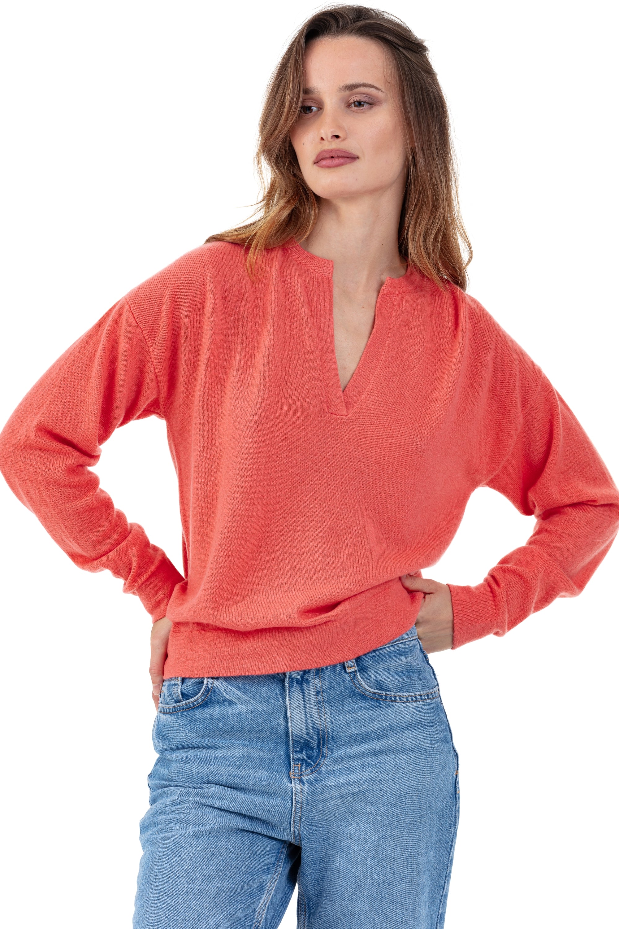 Rellule women's cashmere jumper - peach - Mahogany