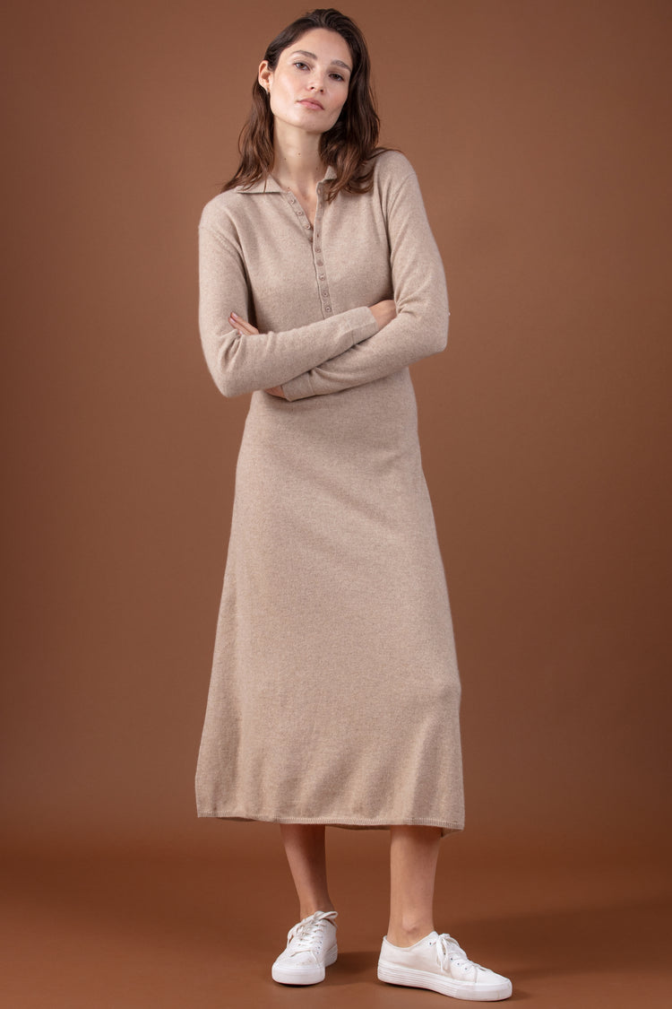 Roce women's cashmere jumper - natural stone - Mahogany