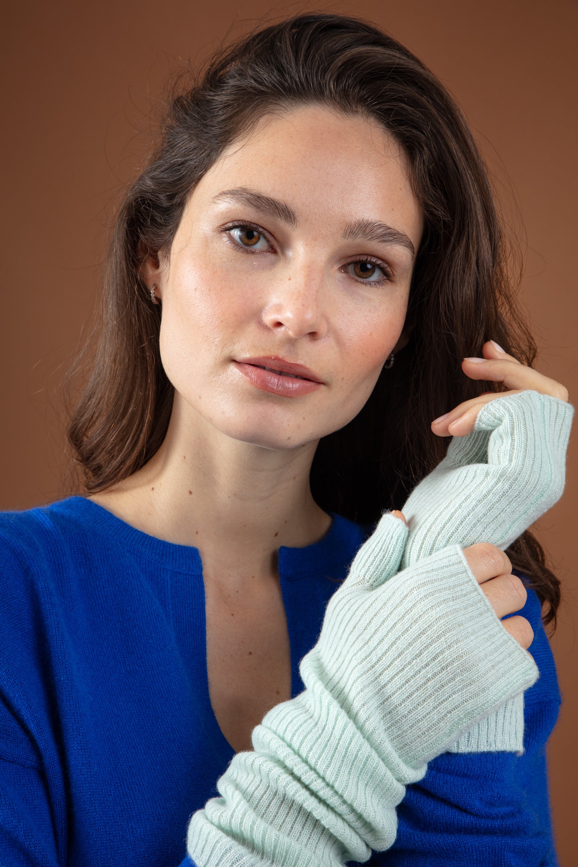 Cashmere glove, 100% Cashmere, women, fine, , Mahogany