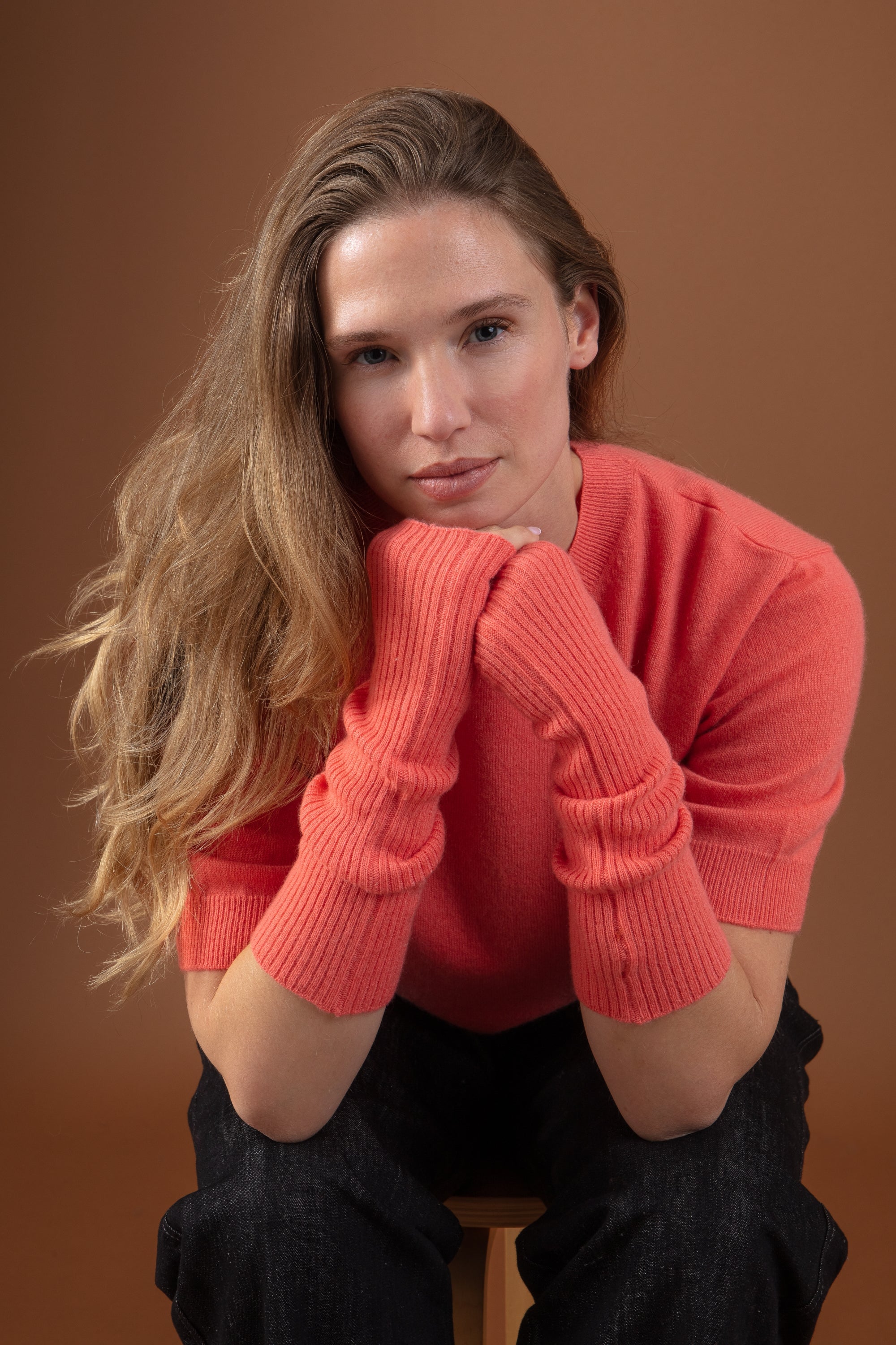 Rain women's cashmere - peach - Mahogany