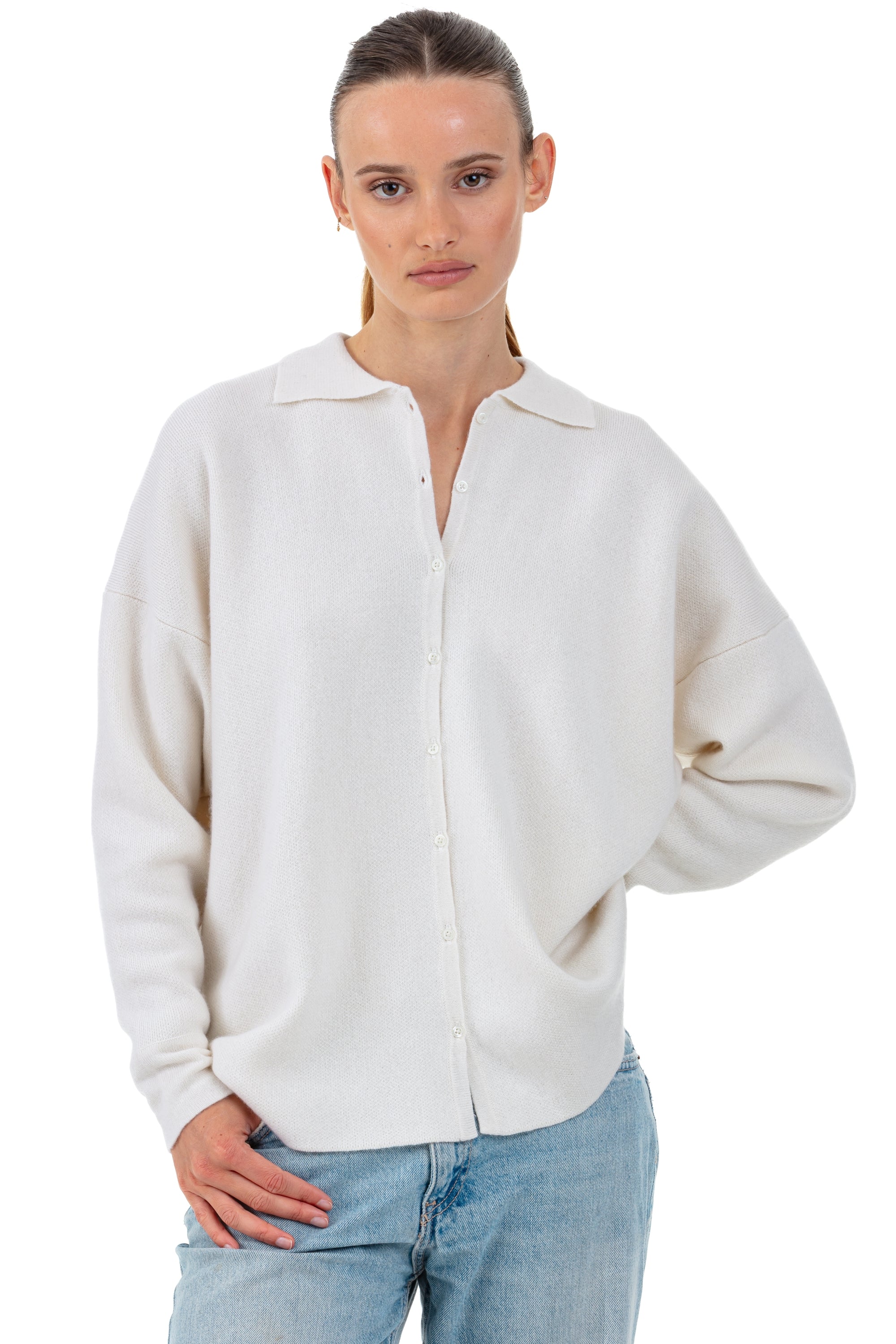 Poppy women's cashmere - natural écru - Mahogany