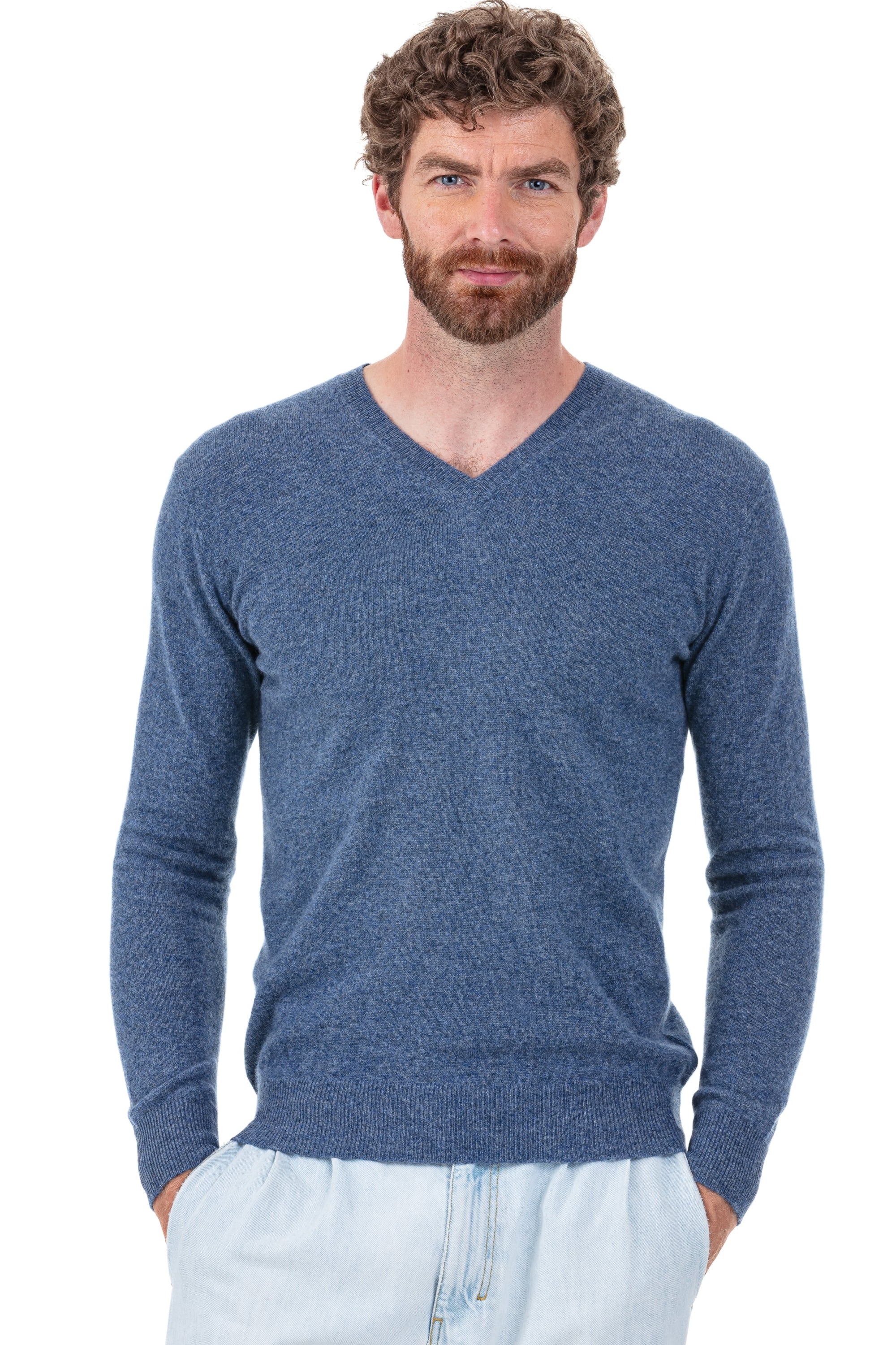 Tor men's cashmere jumper - nordic blue - Mahogany