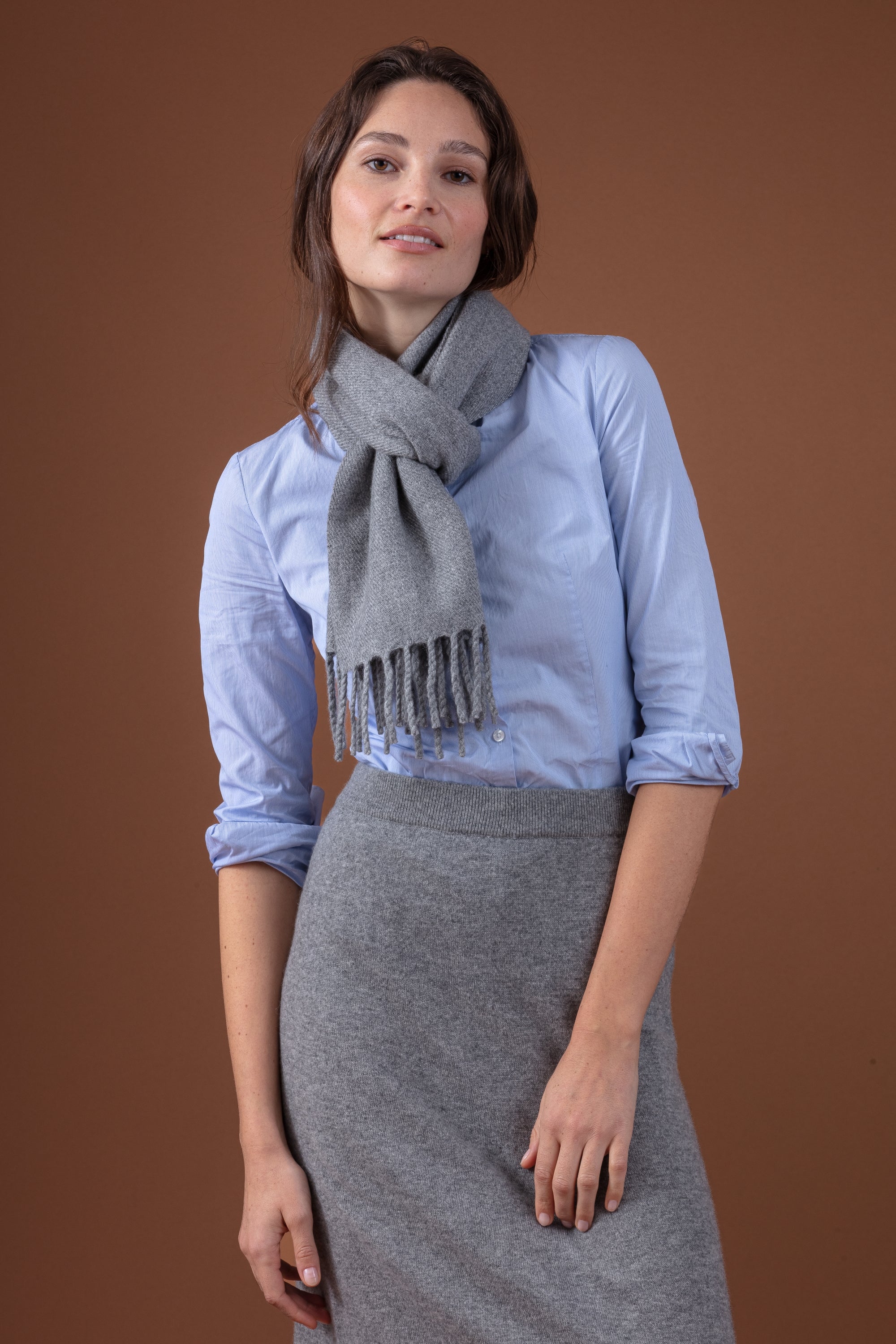 Rêve in mixed cashmere - heather grey - Mahogany