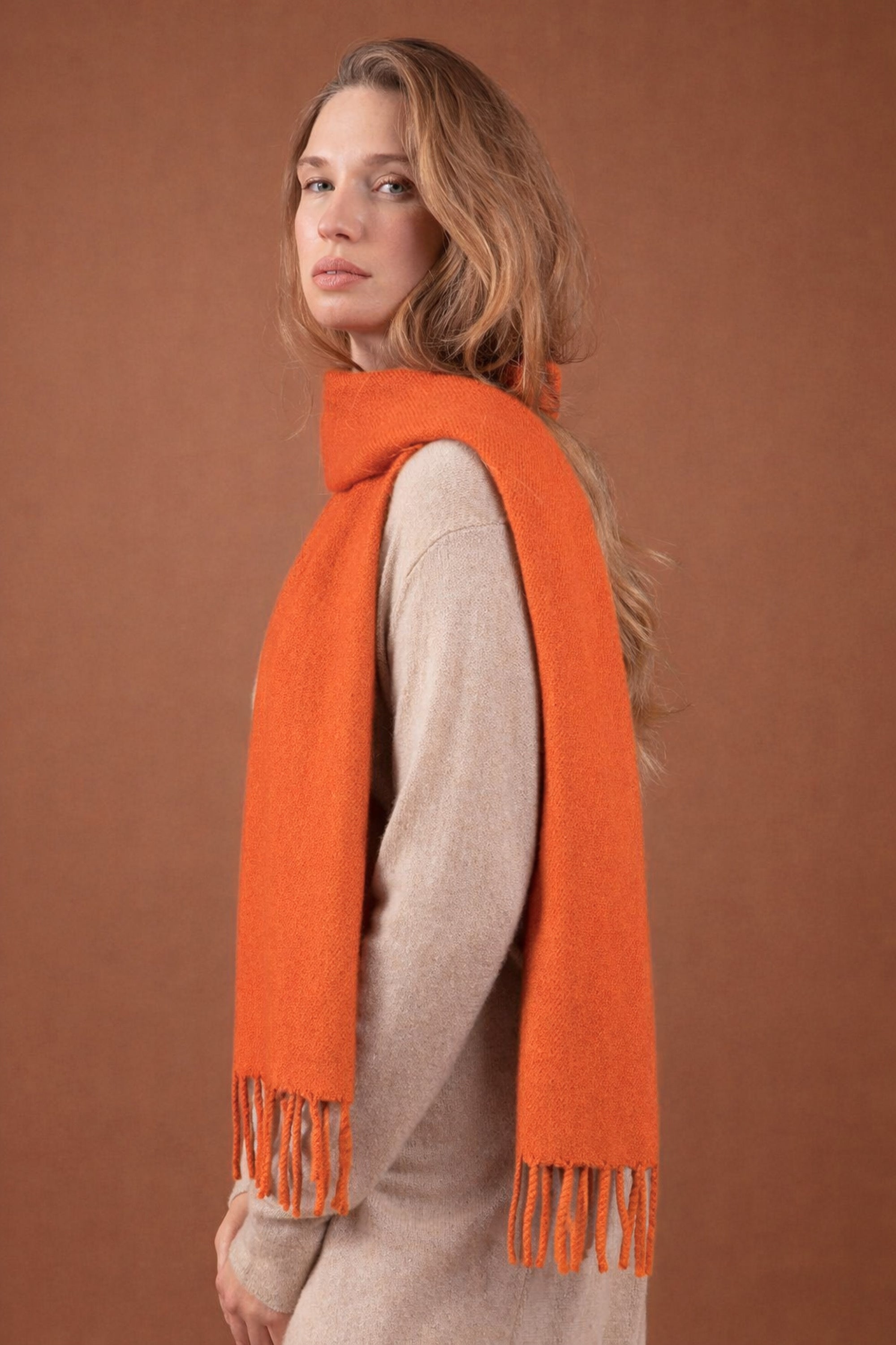 Rêve in mixed cashmere - orange - Mahogany