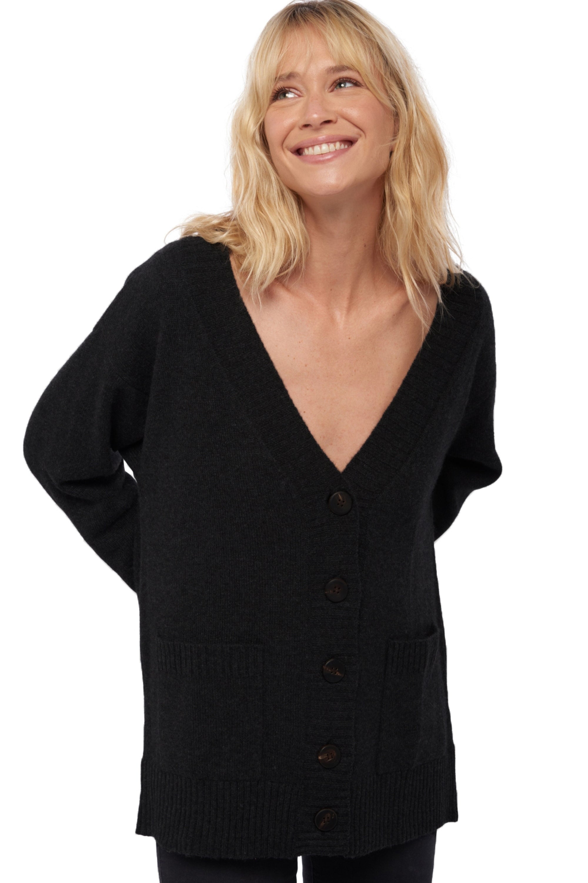 Vadena women's cashmere - black - Mahogany