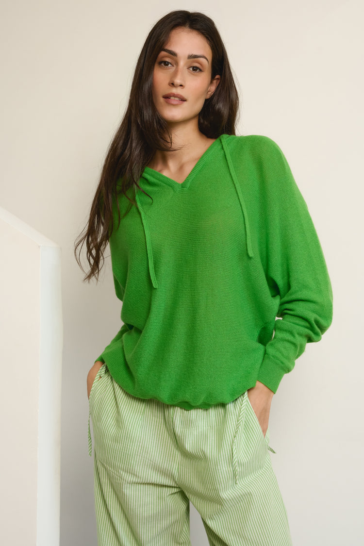 Cashmere sweatshirt, 100% Cashmere, women, hooded, oversize fit, long sleeves, fine, , Mahogany