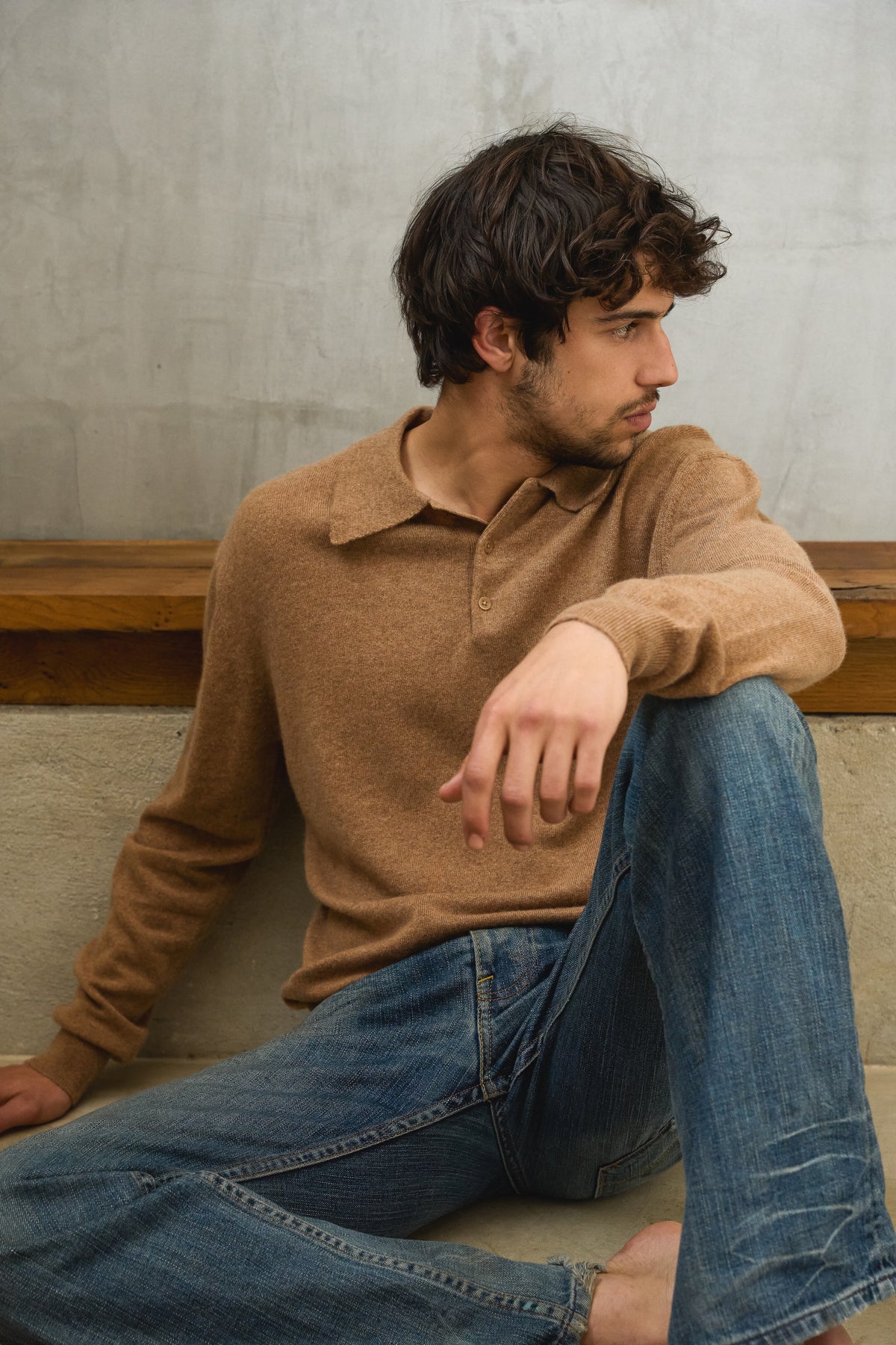 Alexandre en cachemire homme - Vue 1 - camel chiné - Mahogany
