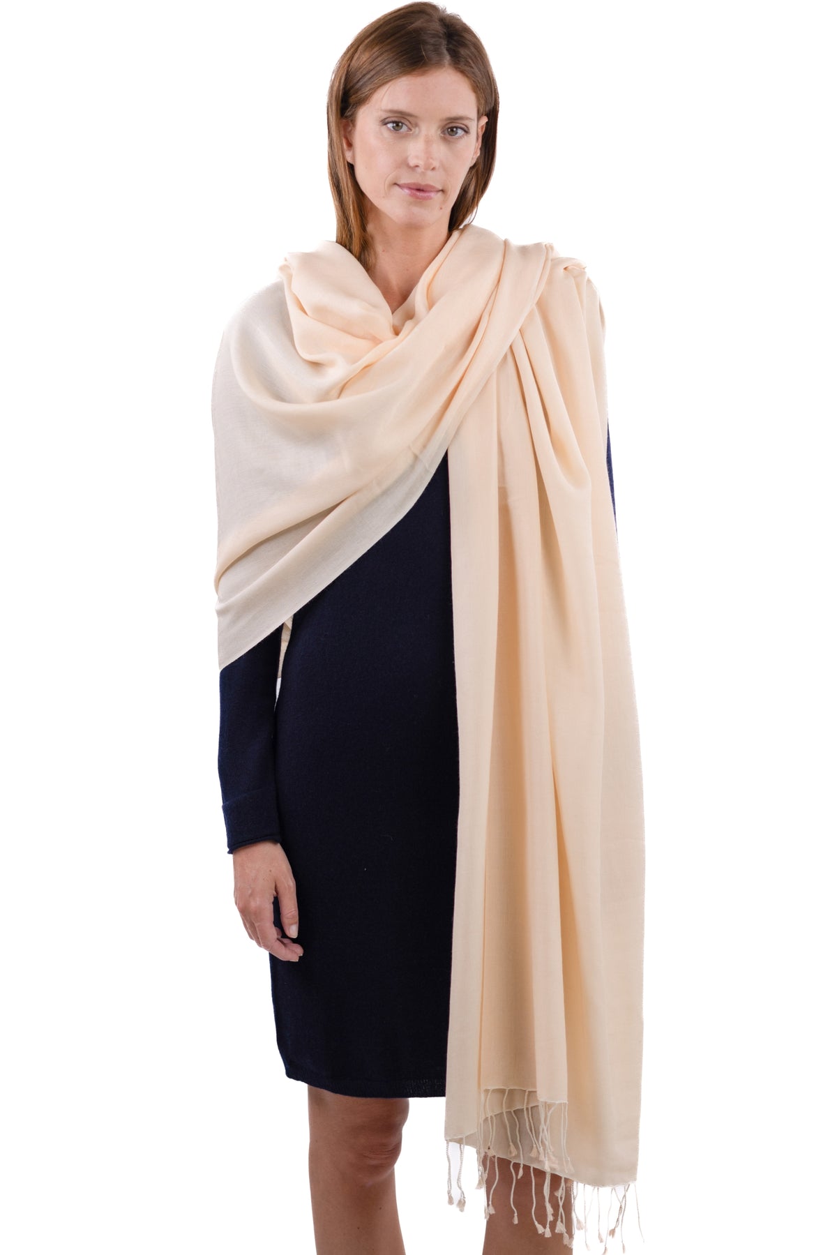 Adèle mixed cashmere and silk jumper - champagne - Mahogany