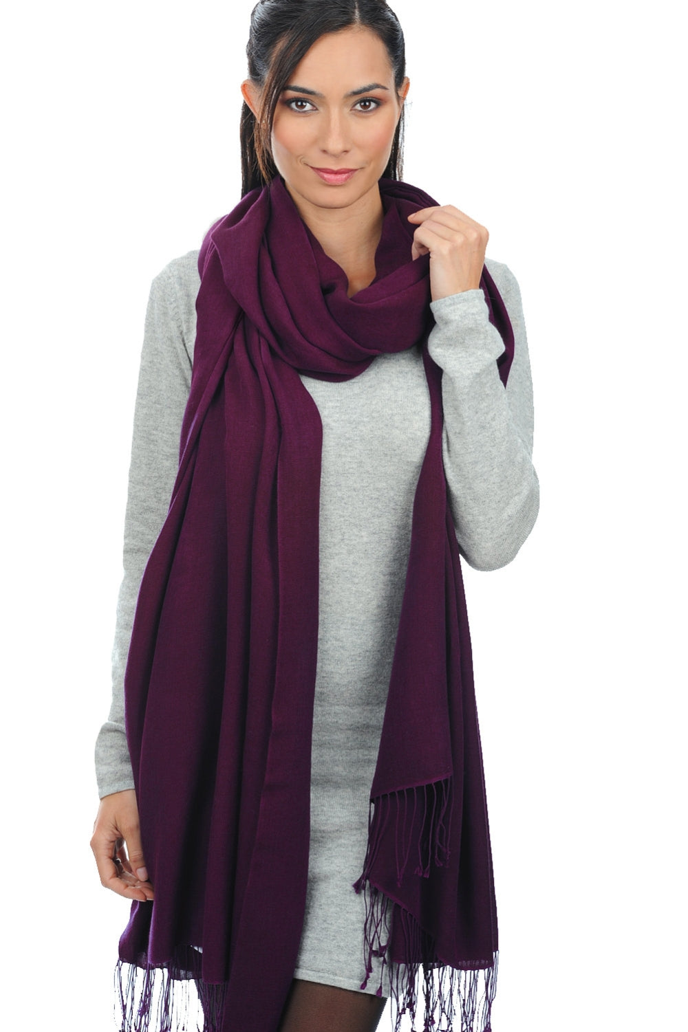 Adèle in mixed cashmere and silk - vivid violet - Mahogany
