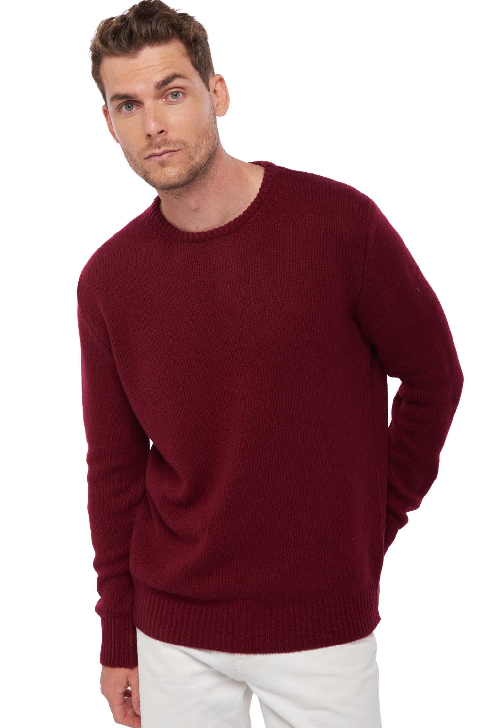 Bilal men's cashmere jumper - bordeaux - Mahogany