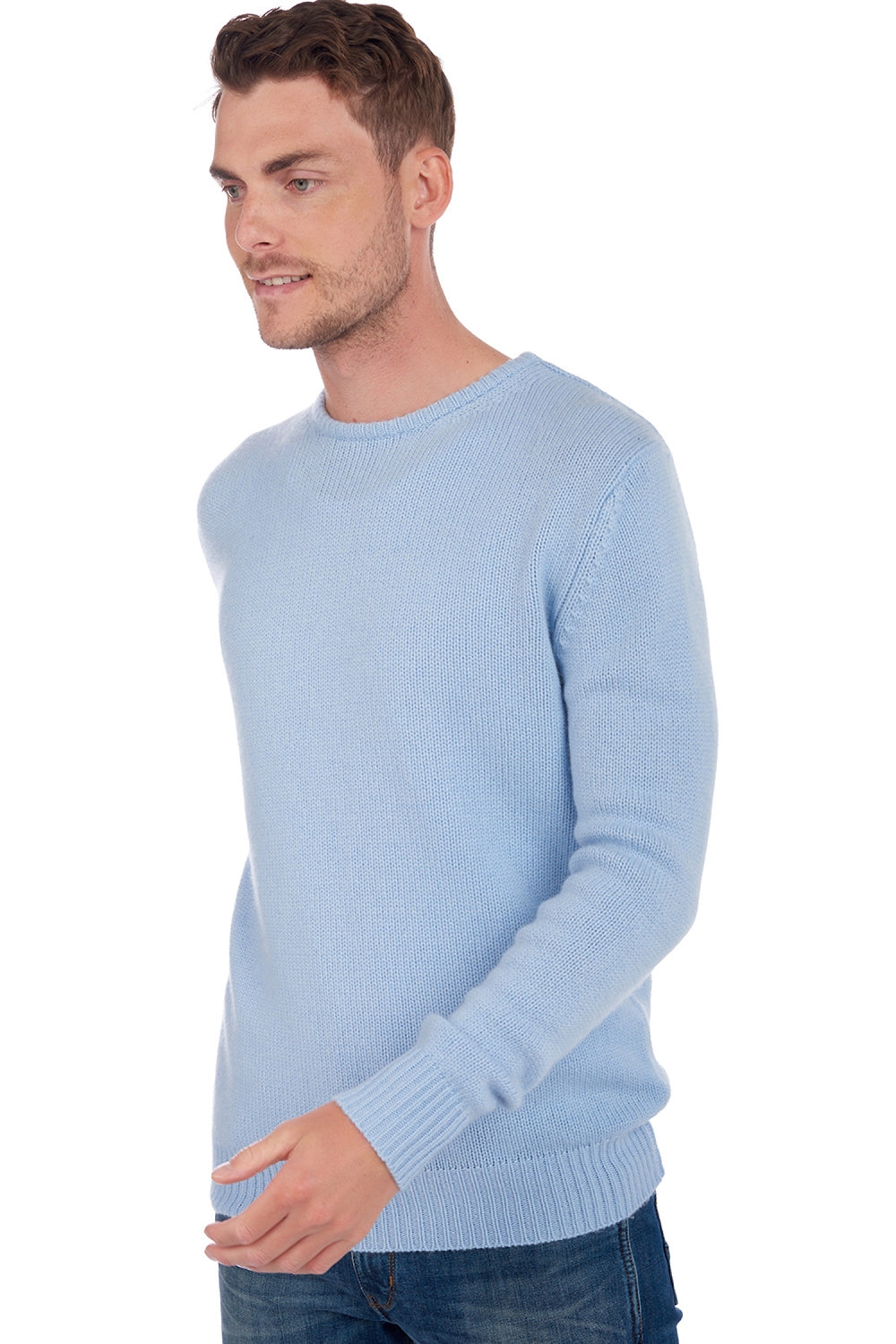 Bilal men's cashmere jumper - sky blue - Mahogany