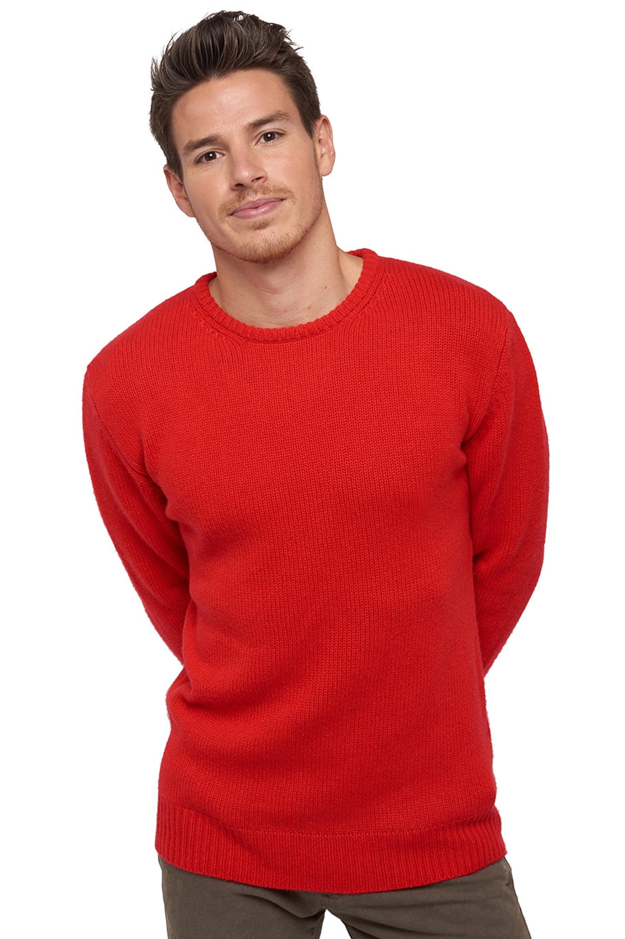 Bilal men's cashmere jumper - red - Mahogany
