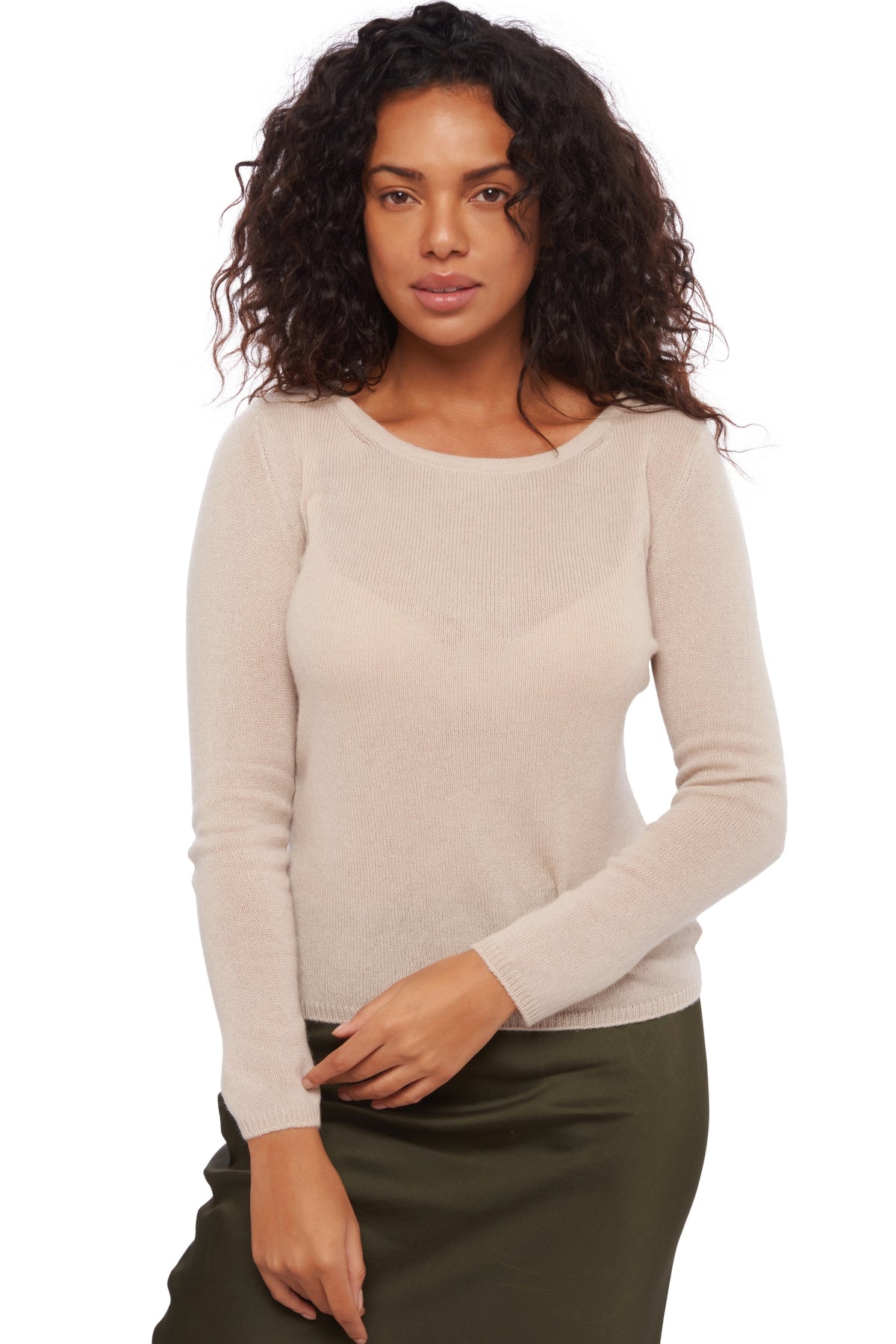 Caleen women's cashmere - jute - Mahogany
