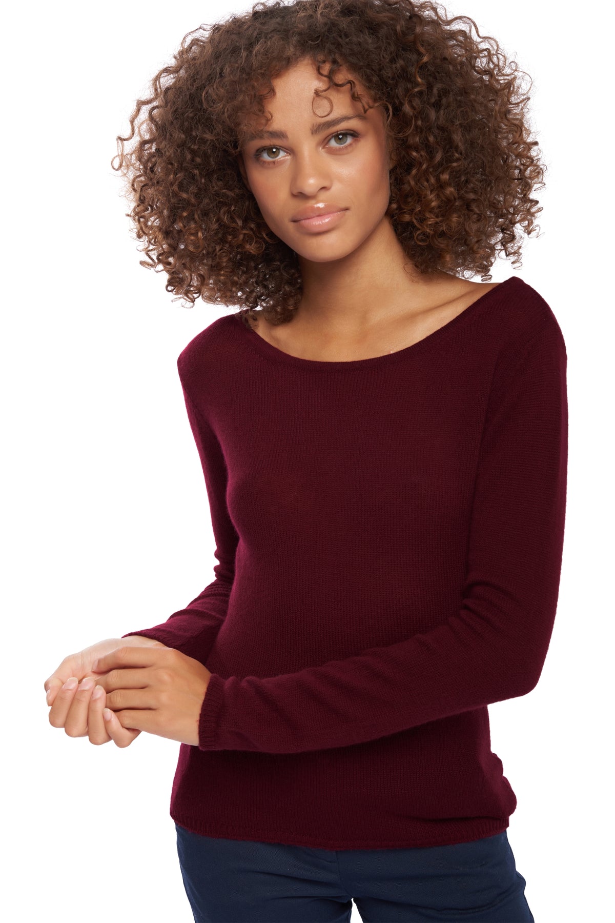 Caleen women's cashmere - red wine - Mahogany