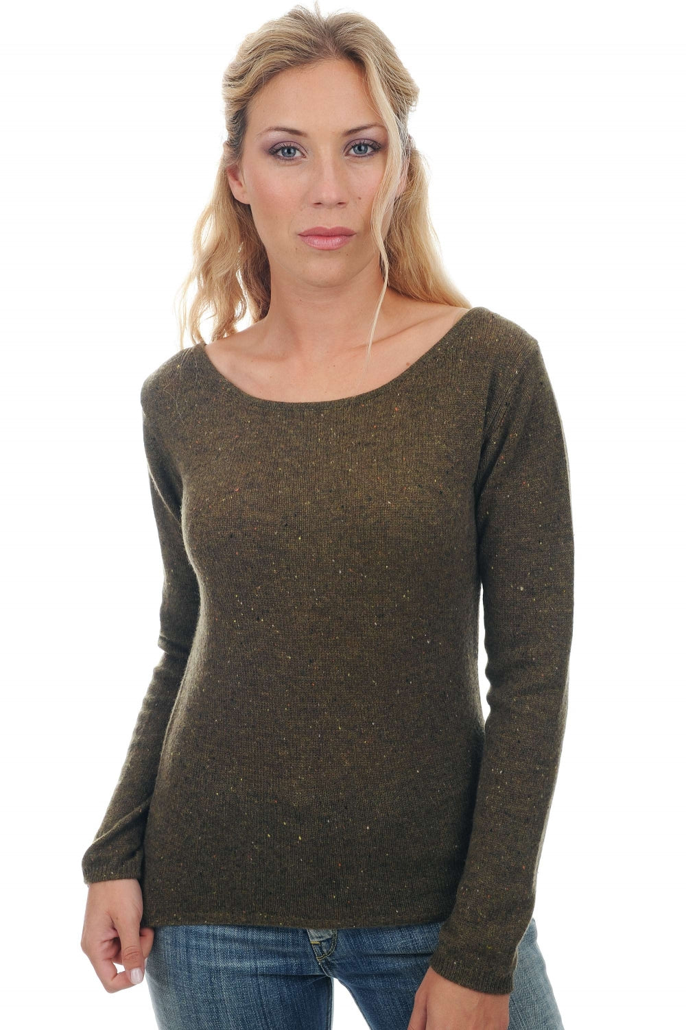 Caleen women's cashmere - military green - Mahogany