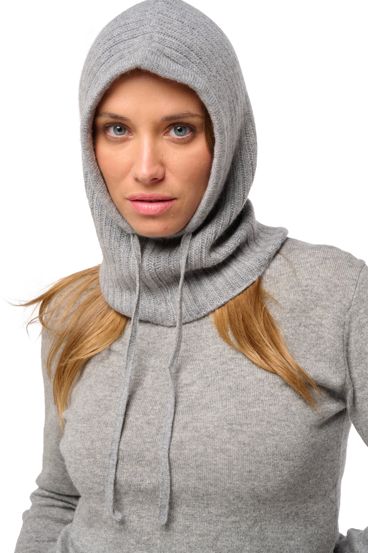 Cashmere balaclava, 100% Cashmere, unisex, chunky / 6 ply and above, ribbed, Mahogany